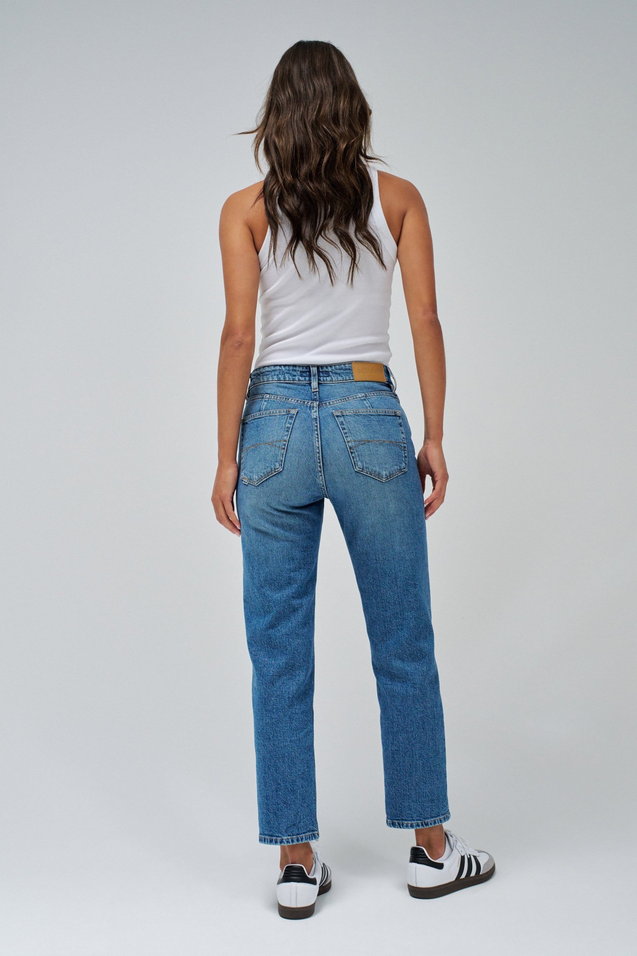 Jeans True Cropped Slim en Medium Wash Salsa Jeans
