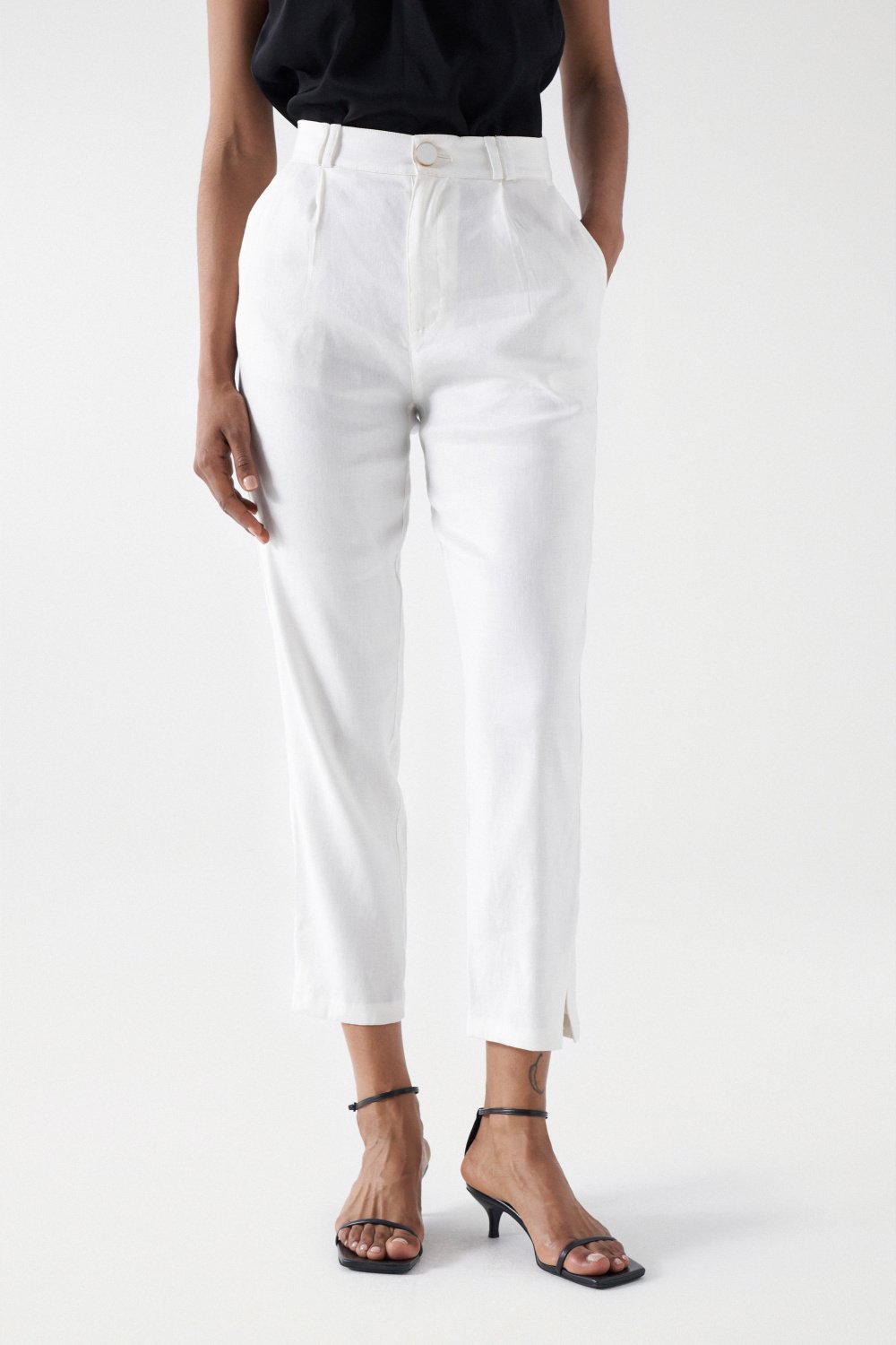 Linen Chino in Light Pearl Pantalon Salsa Jeans   