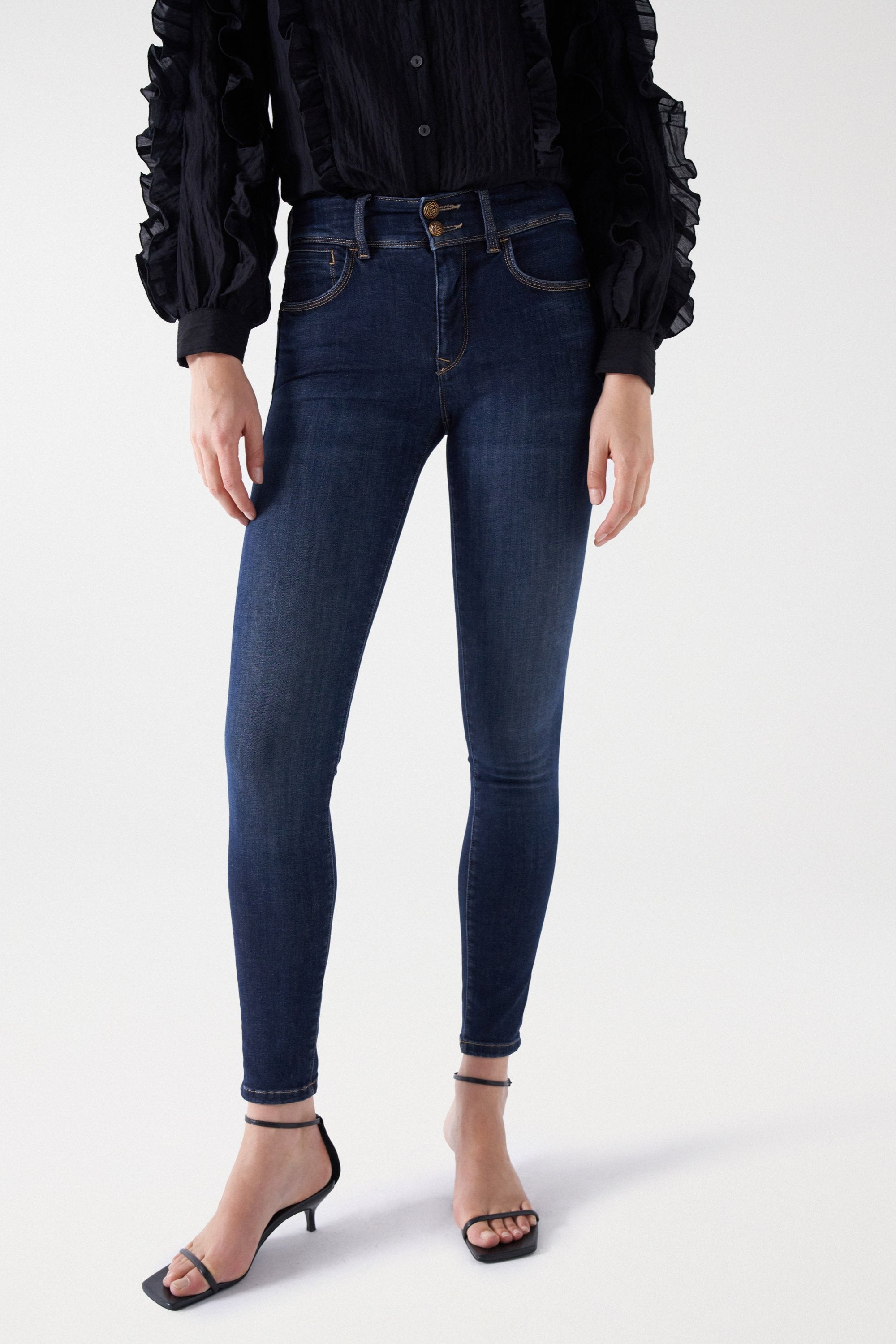 Secret Dark Wash With Detail in Medium Wash Jeans Salsa Jeans   