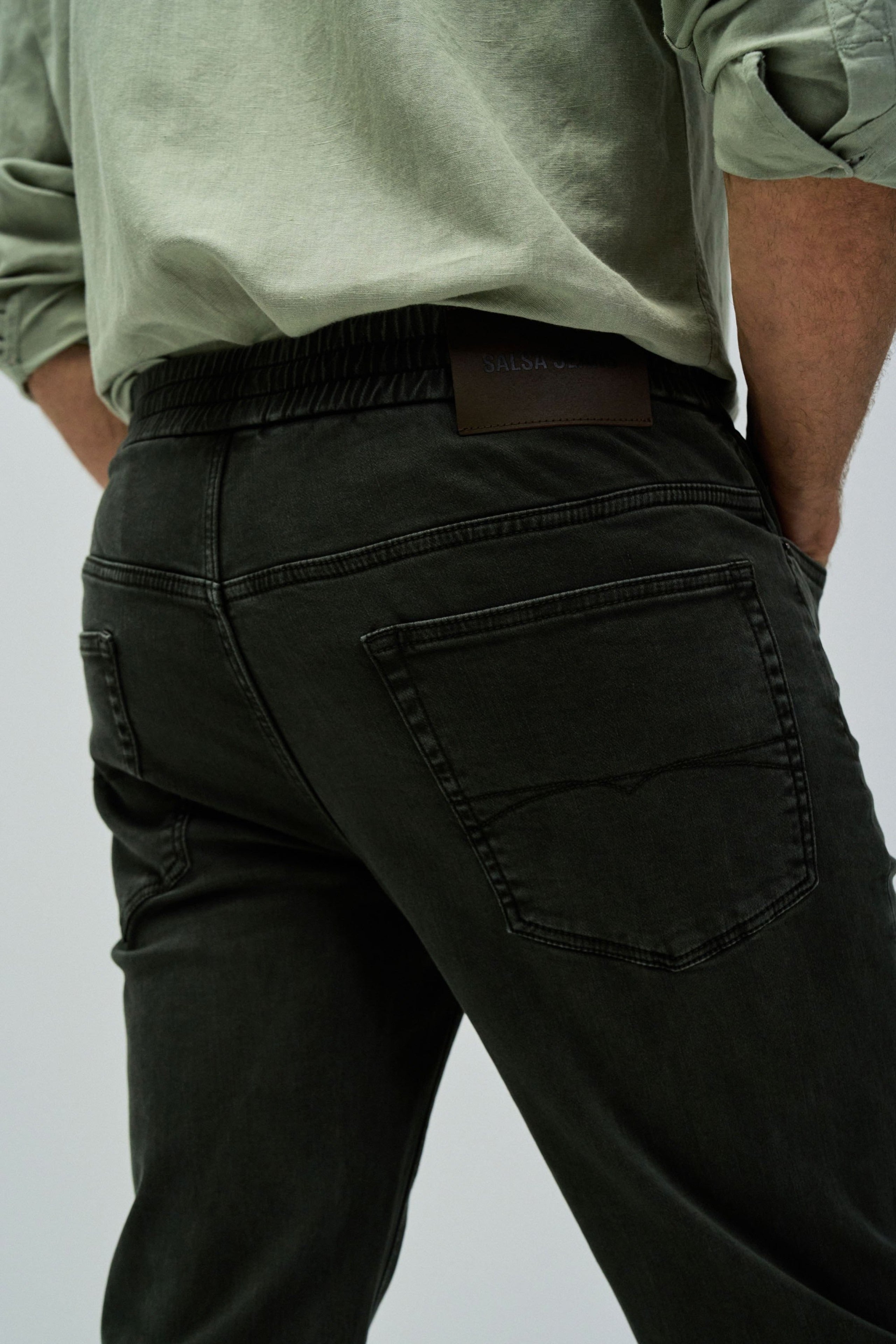 Regular Jogger S-Activ Colors in Dark Green Pantalon Salsa Jeans
