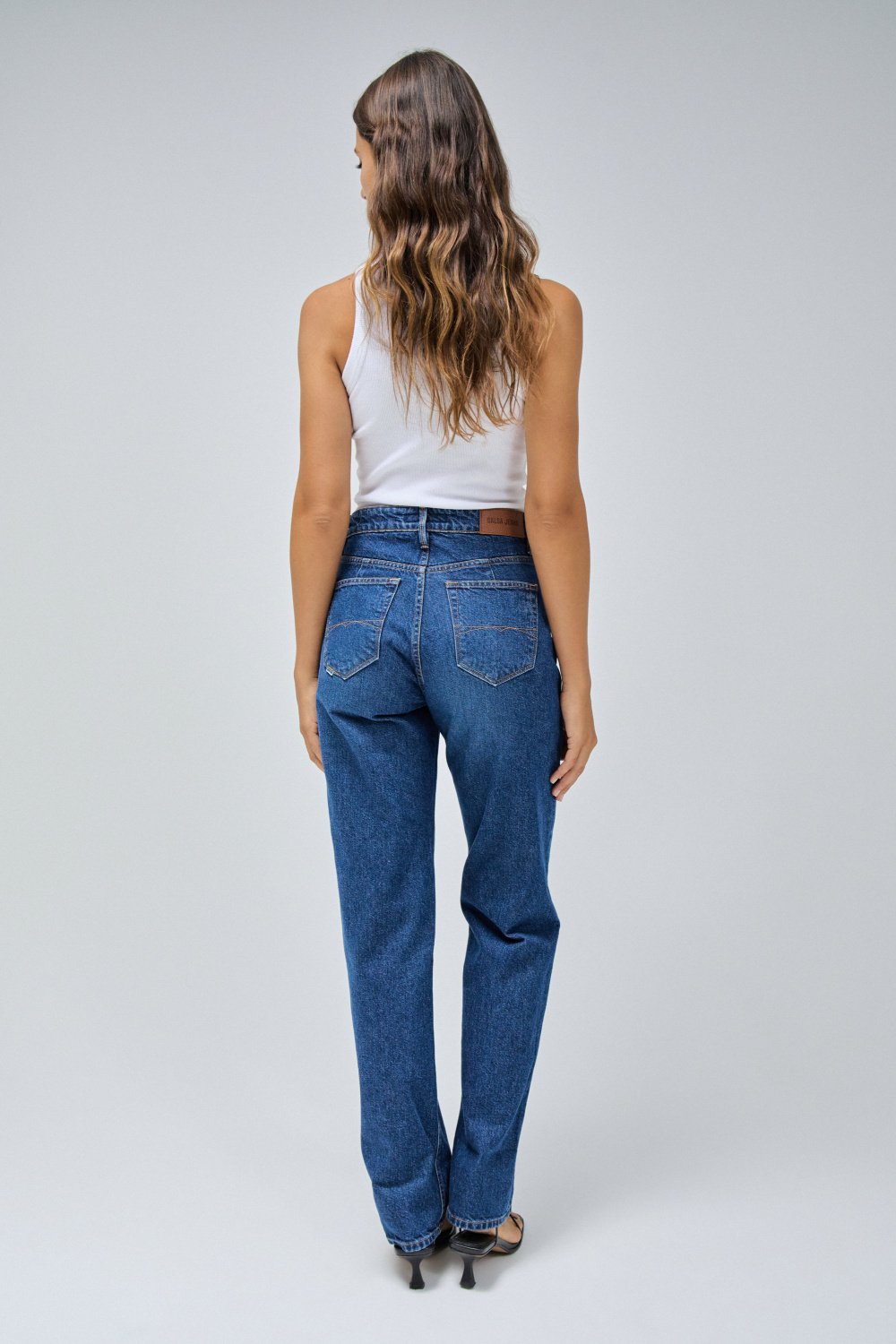 Jeans True With Cuff en Medium Wash Salsa Jeans   