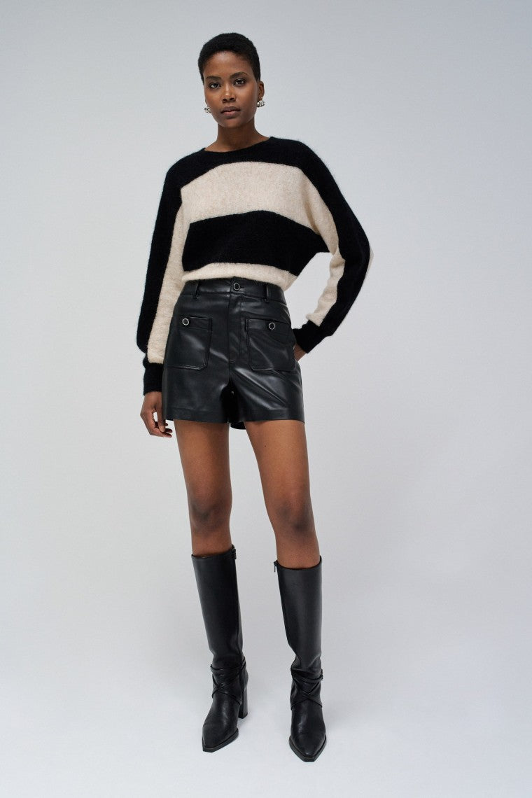 Shorts en PU dans Black Shorts Salsa Jeans   