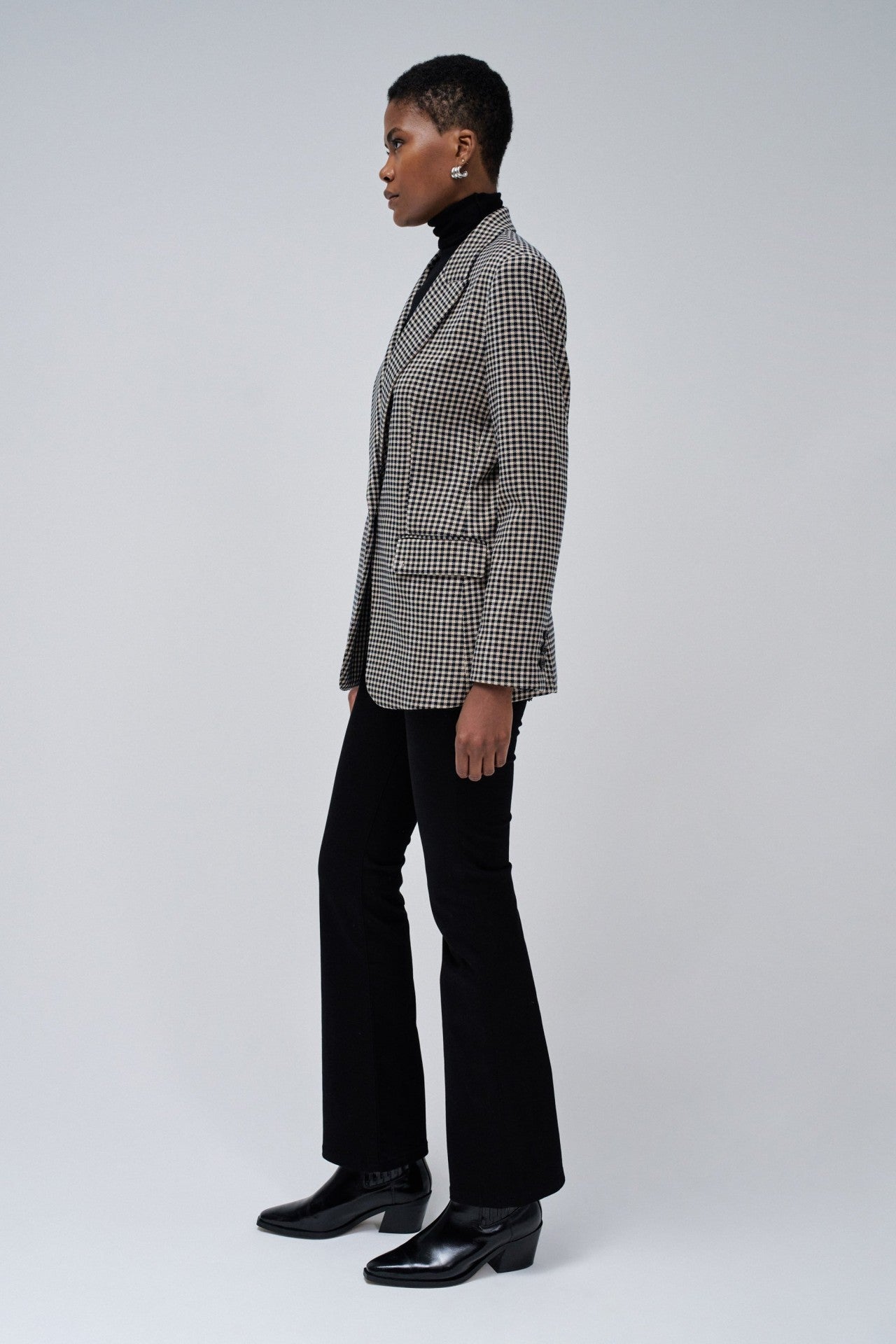 Checkered Suit Blazer in Light Pearl Vestes Salsa Jeans   