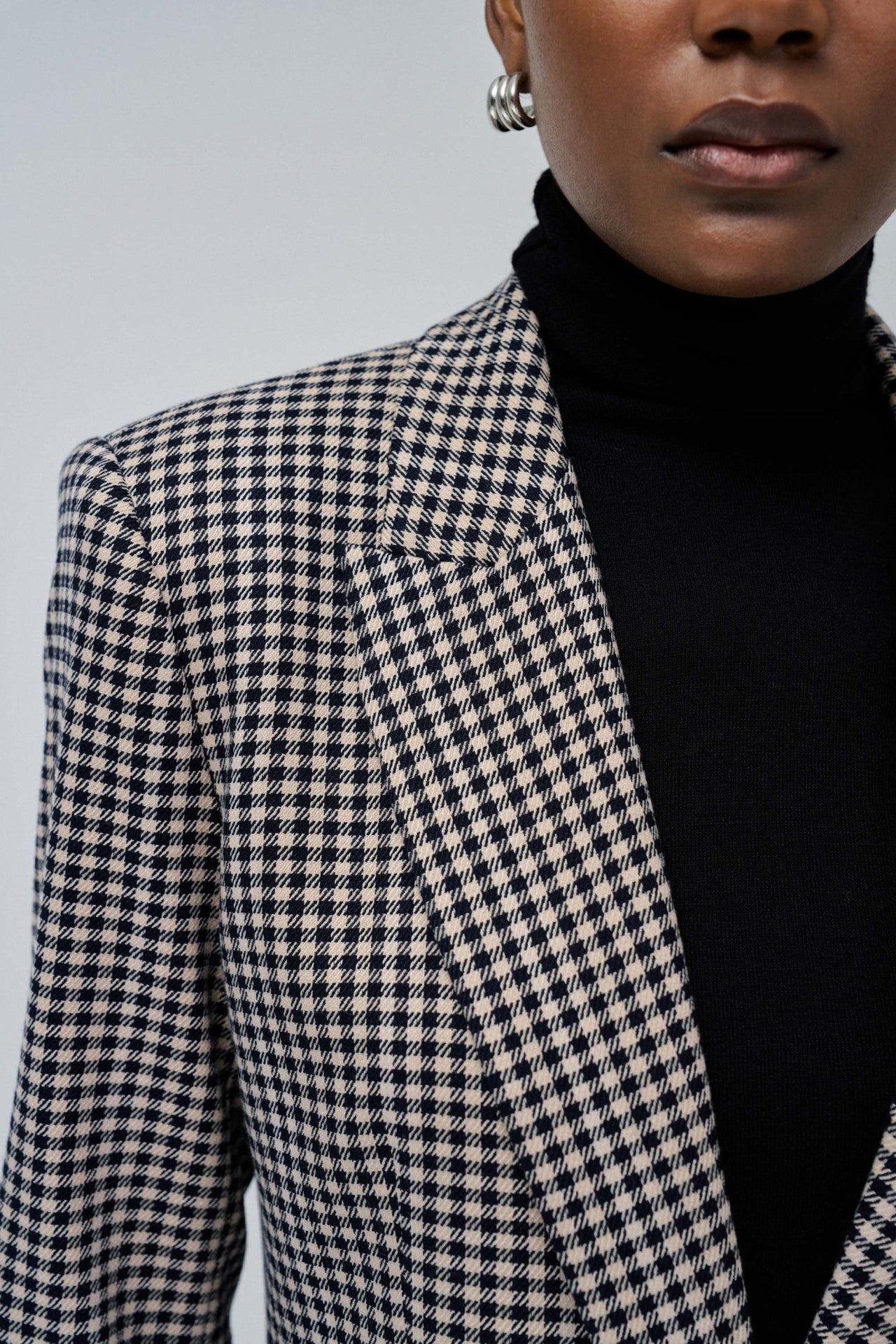 Checkered Suit Blazer in Light Pearl Vestes Salsa Jeans   