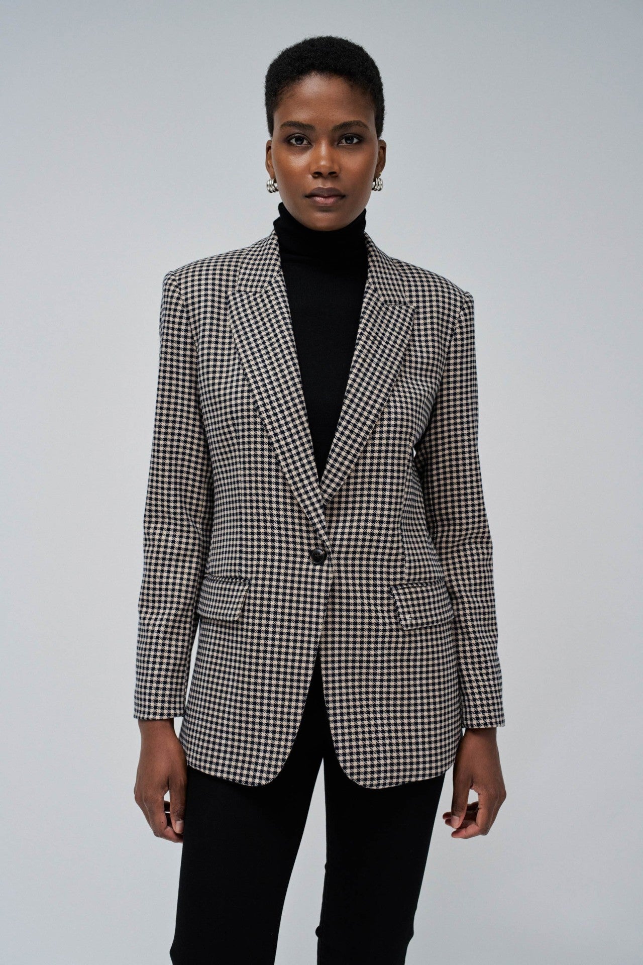 Checkered Suit Blazer in Light Pearl Vestes Salsa Jeans   