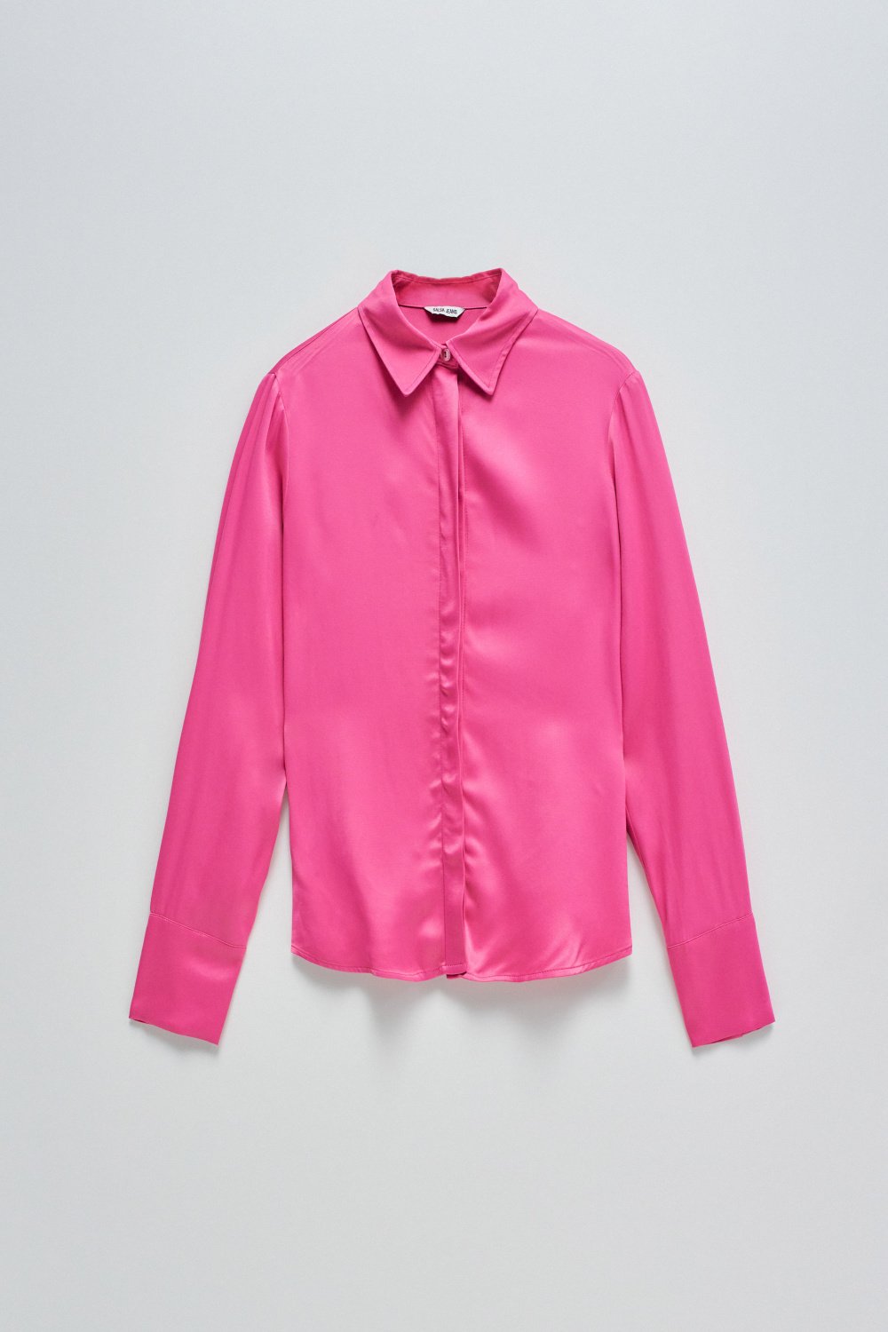 Satin Basic Shirt in Dark Pink Chemises Salsa Jeans   