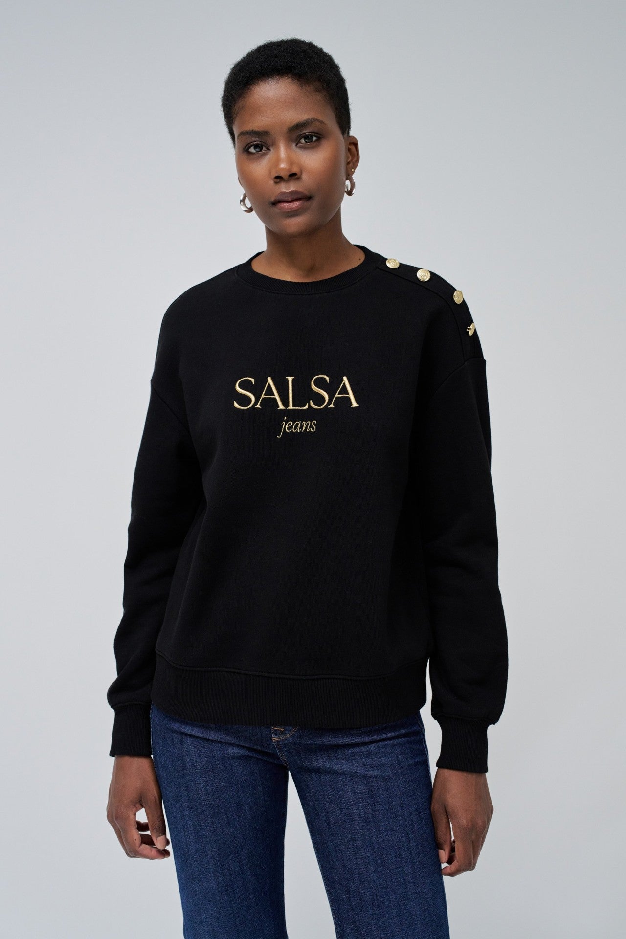 Sweat de marque en noir Sweatshirts Salsa Jeans   