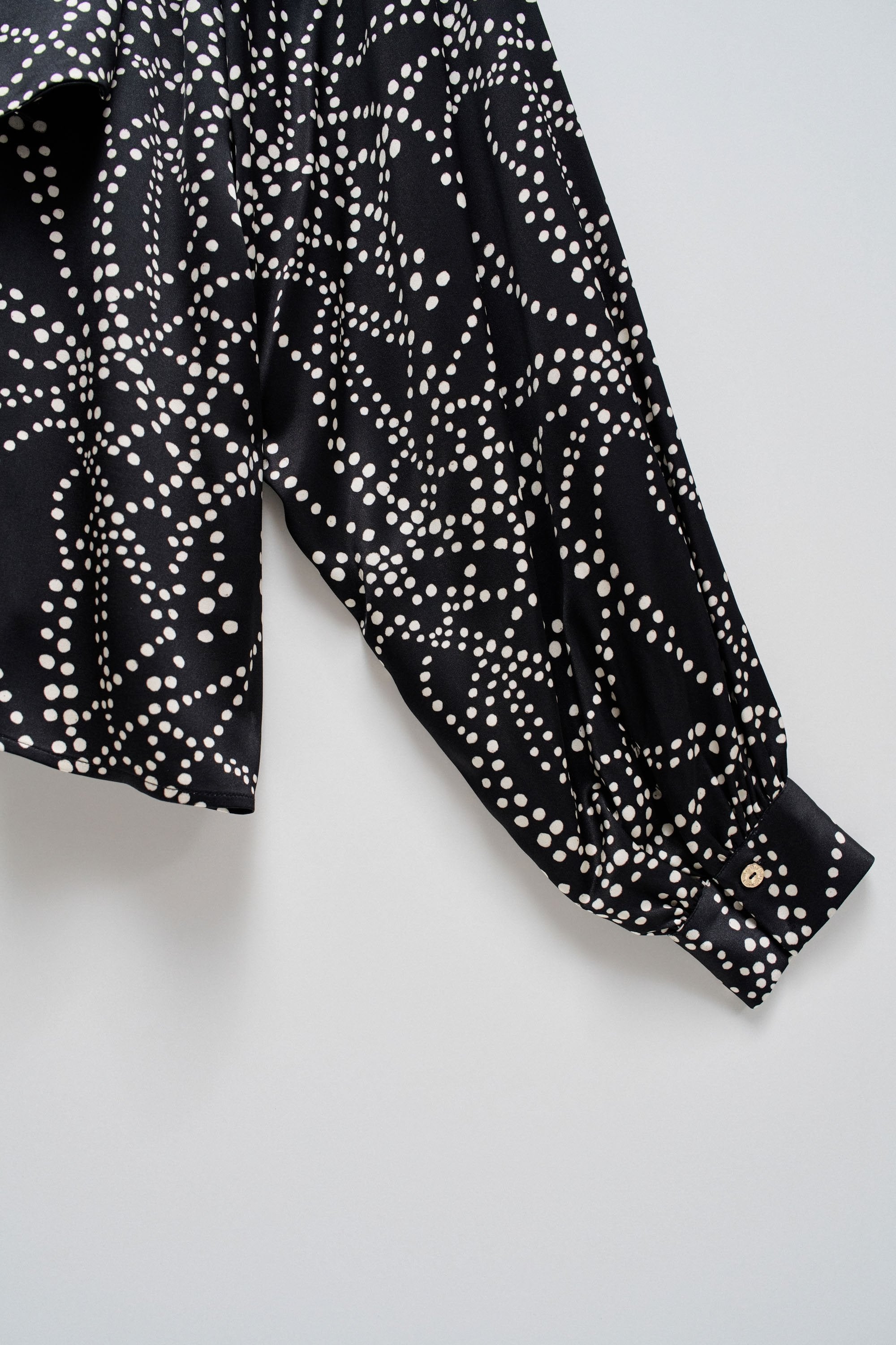 Printed Blouse With Tie-Neck in Black Chemises Salsa Jeans   