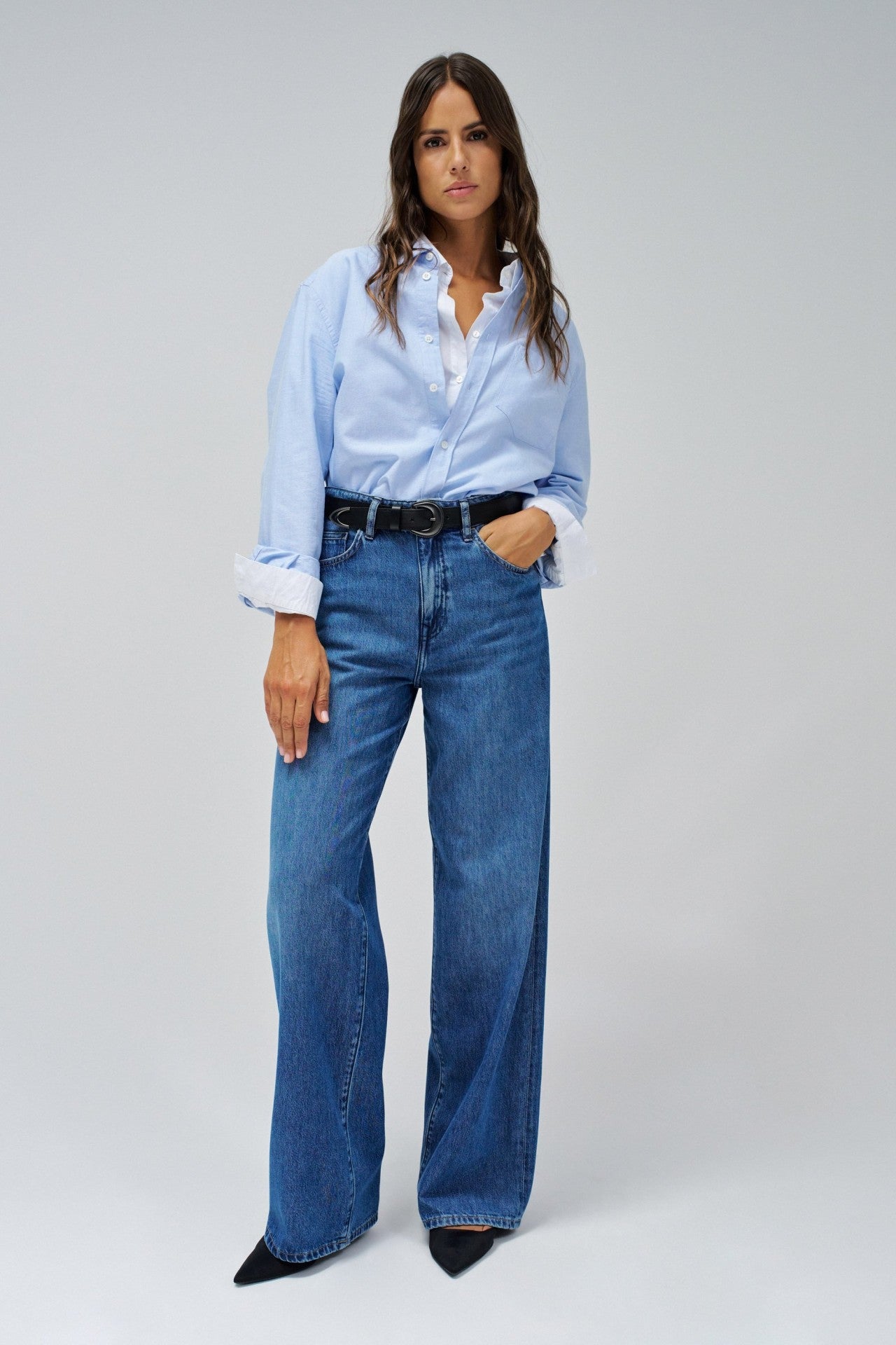 Large jambe en jeans moyennement léger Salsa Jeans