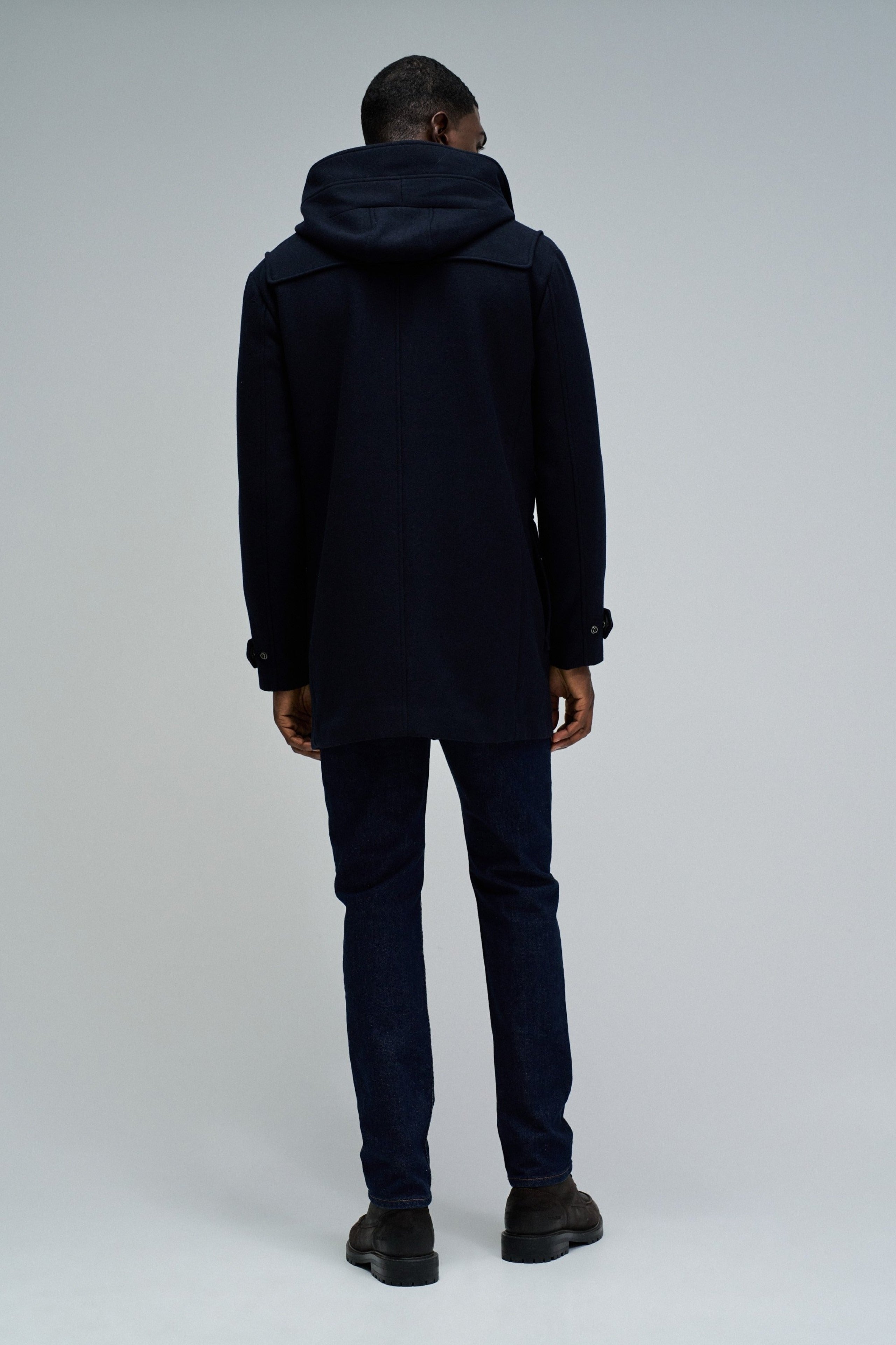 Wool Duffle Coat in Dark Blue Vestes Salsa Jeans