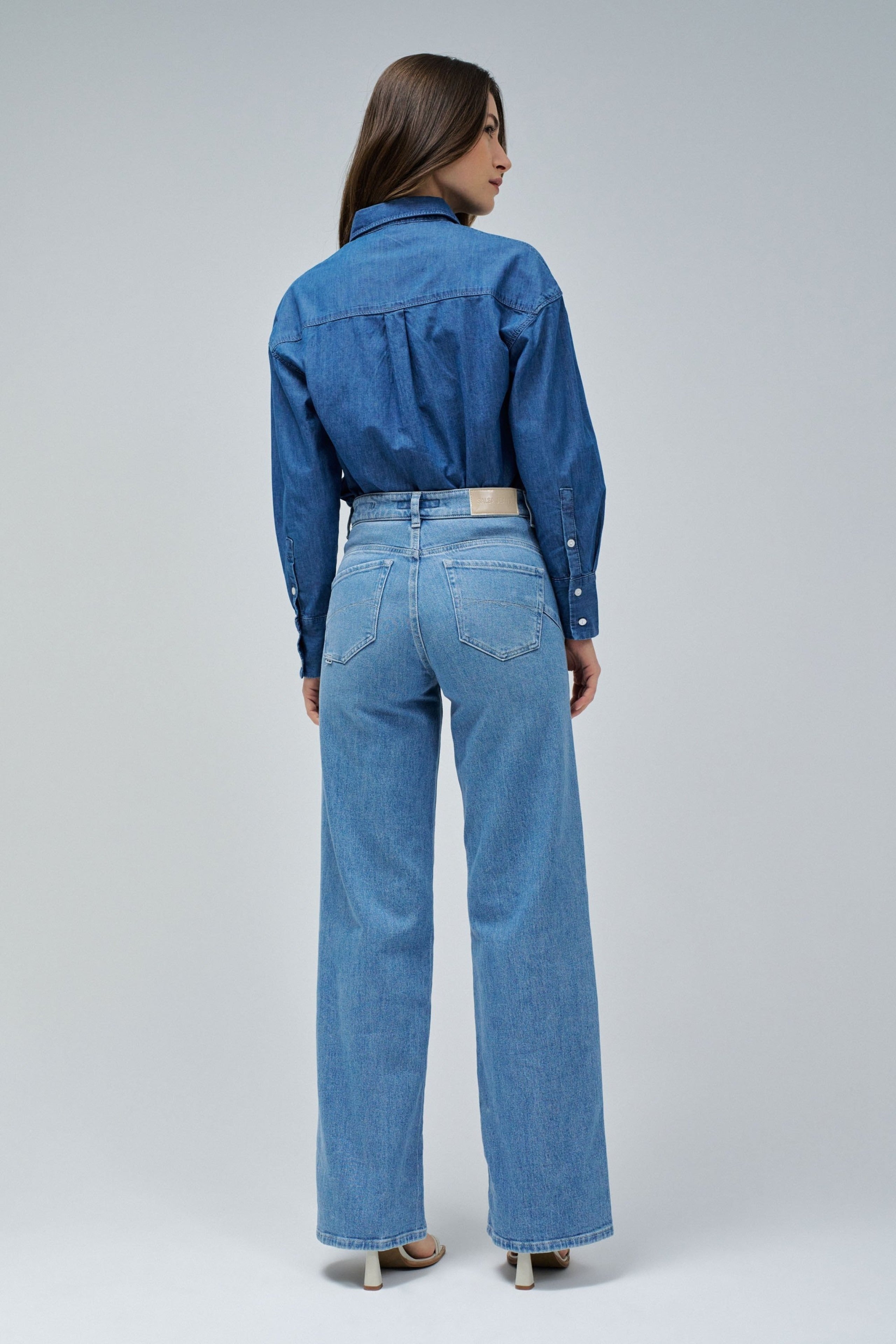 Faith Wide en jean délavé Salsa Jeans