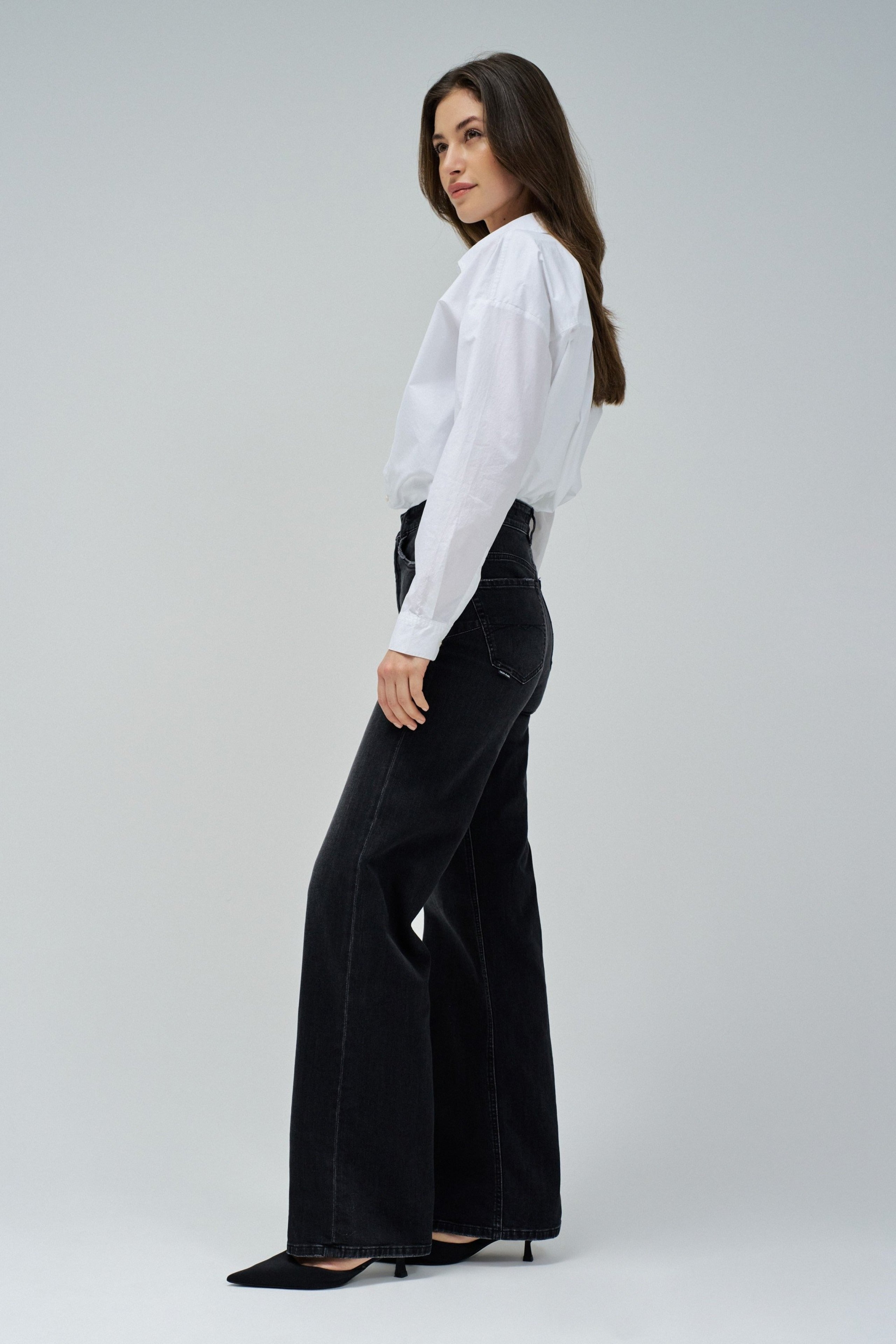 Faith Wide en jean noir Salsa Jeans