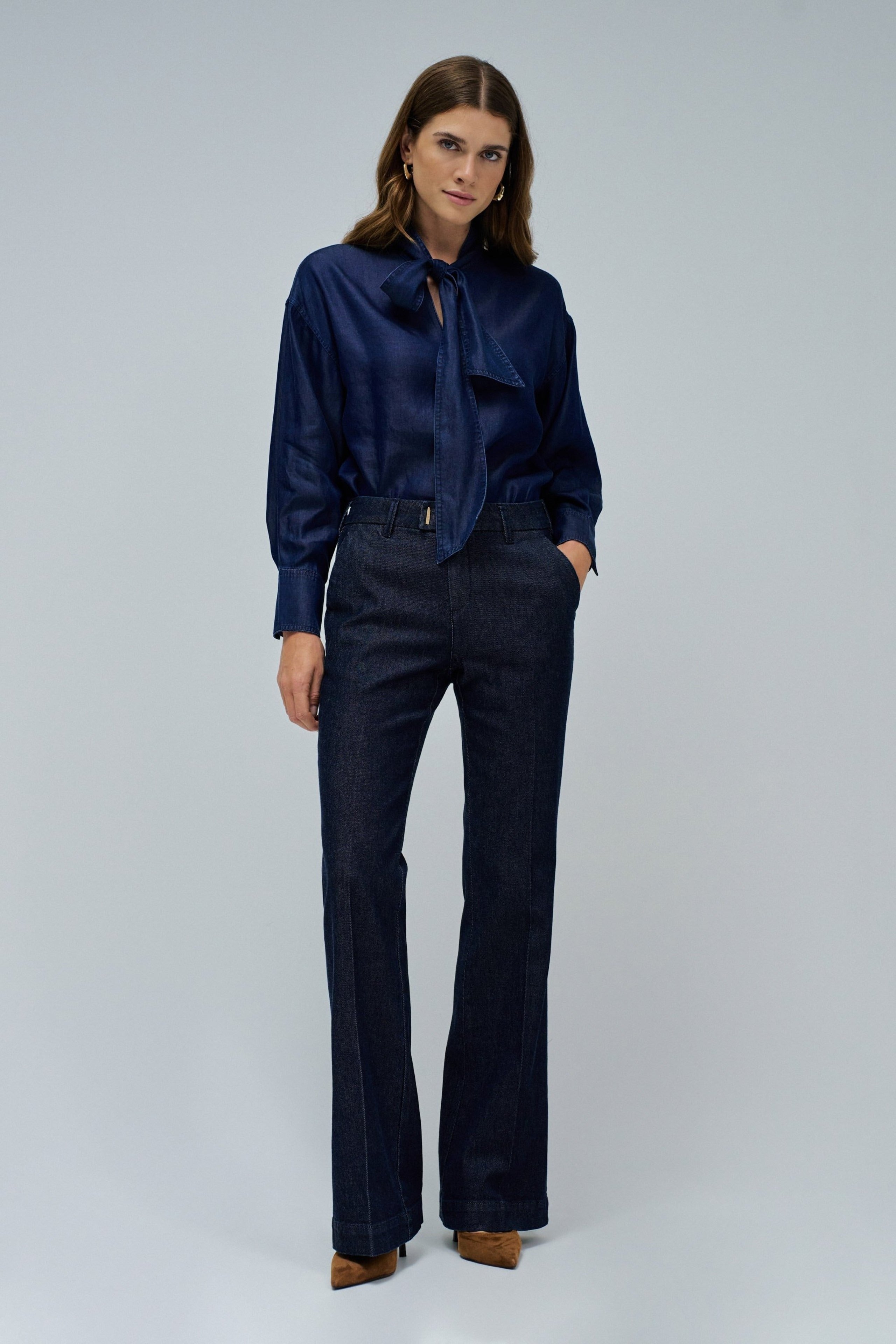 Blouse W/ Lace in Dark Wash Chemises Salsa Jeans