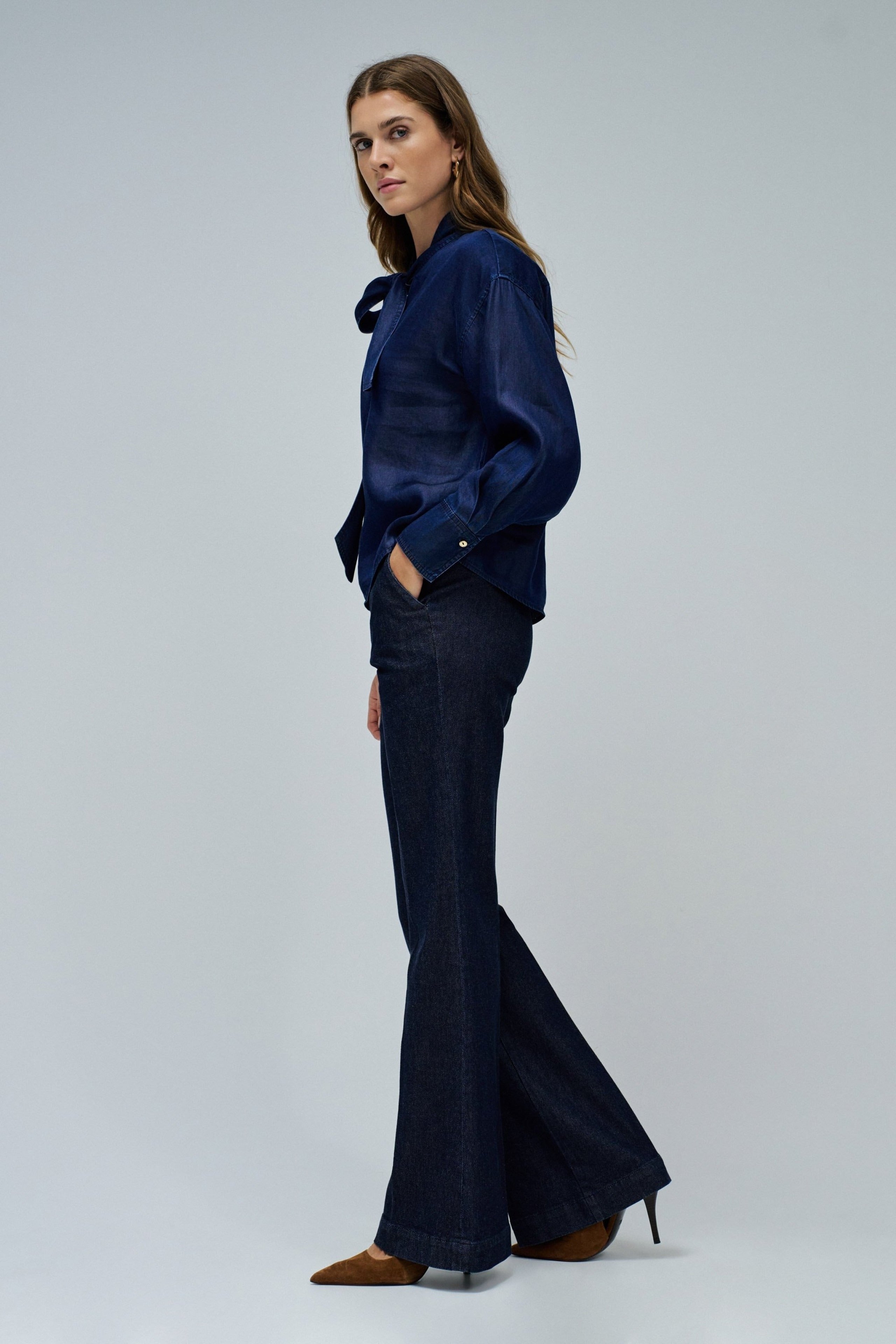 Blouse W/ Lace in Dark Wash Chemises Salsa Jeans
