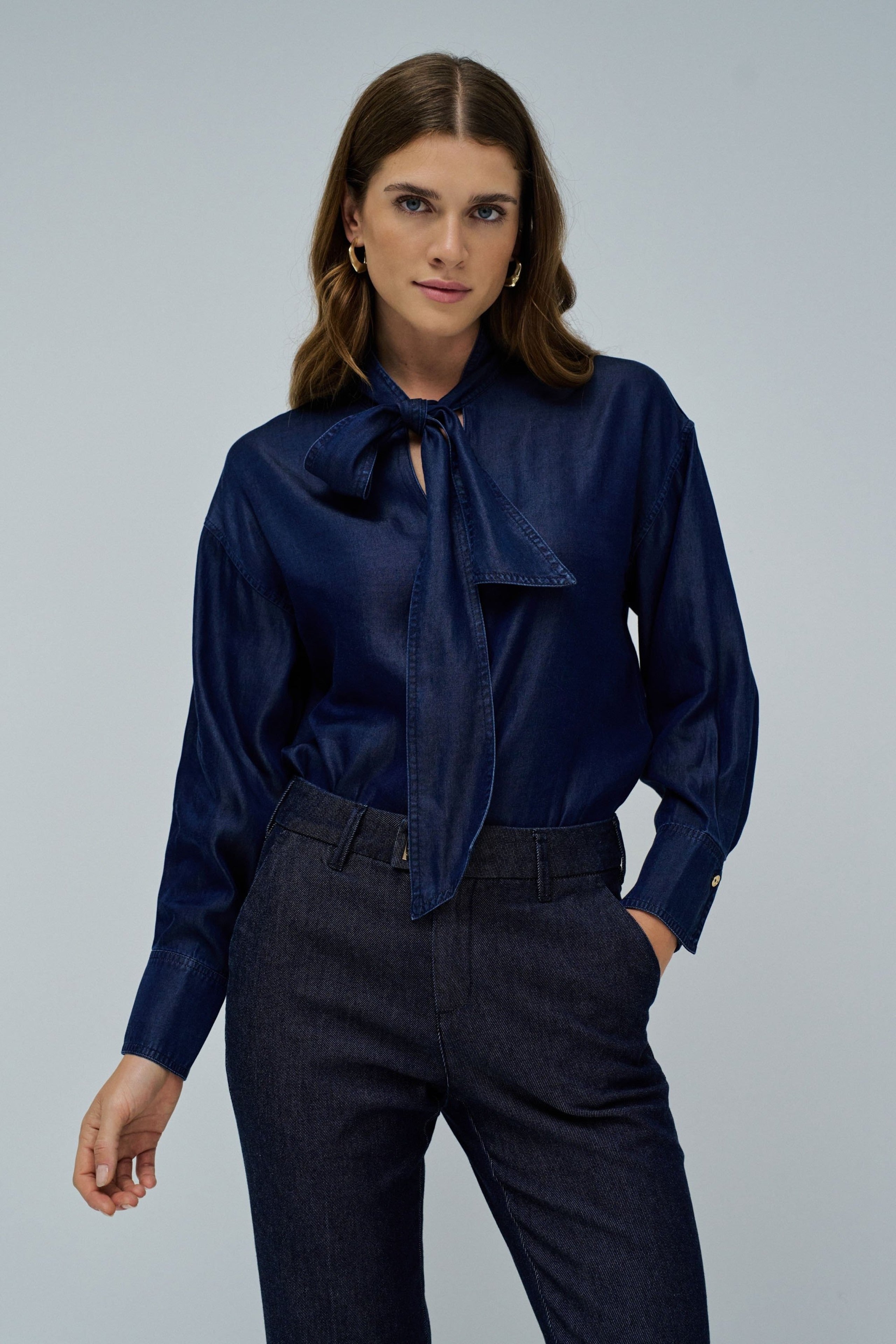 Blouse W/ Lace in Dark Wash Chemises Salsa Jeans