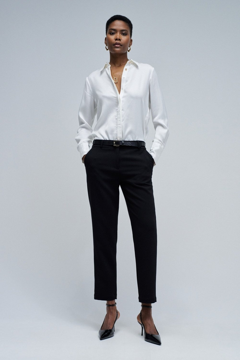 Basic High Waist Chino in Black Pantalons Salsa Jeans