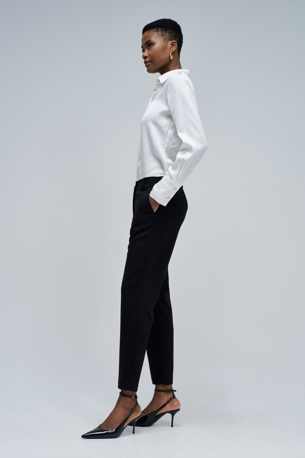 Basic High Waist Chino in Black Pantalons Salsa Jeans