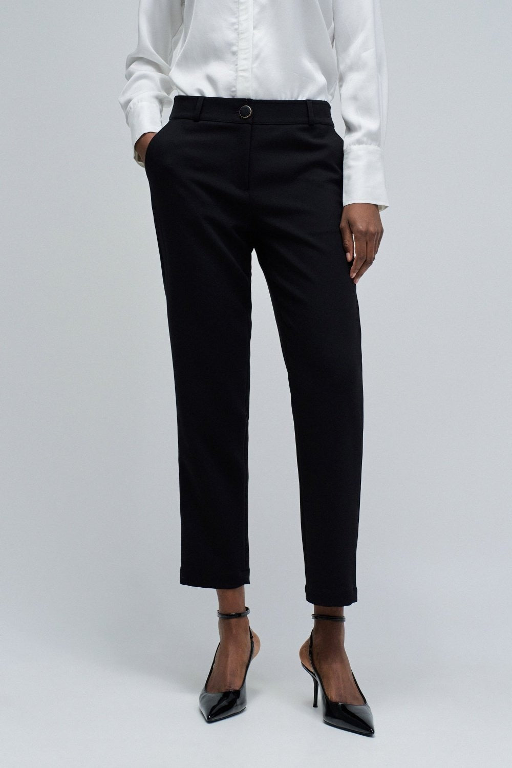 Basic High Waist Chino in Black Pantalons Salsa Jeans
