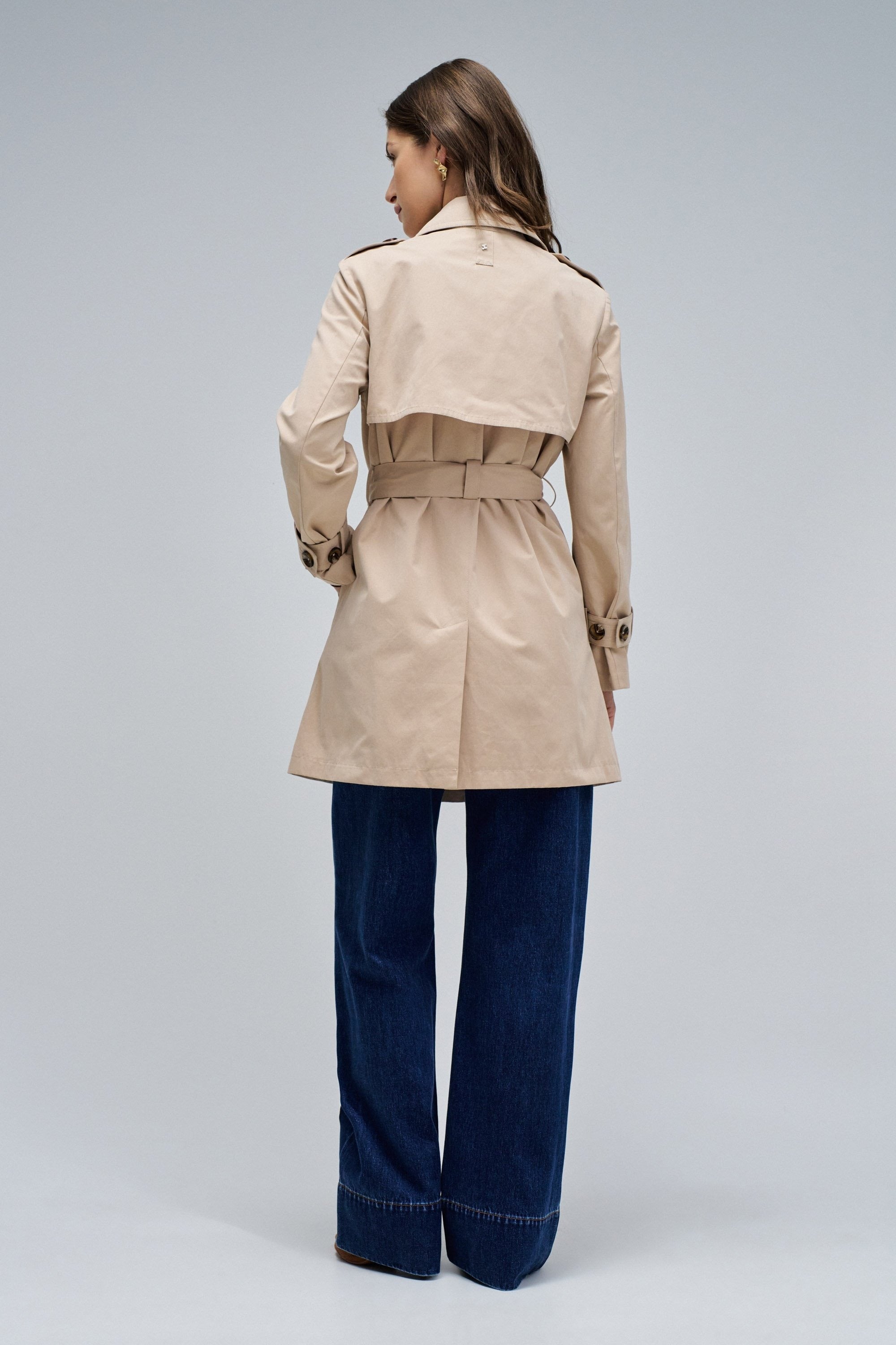 Trench Coat in Light Brown Vestes Salsa Jeans