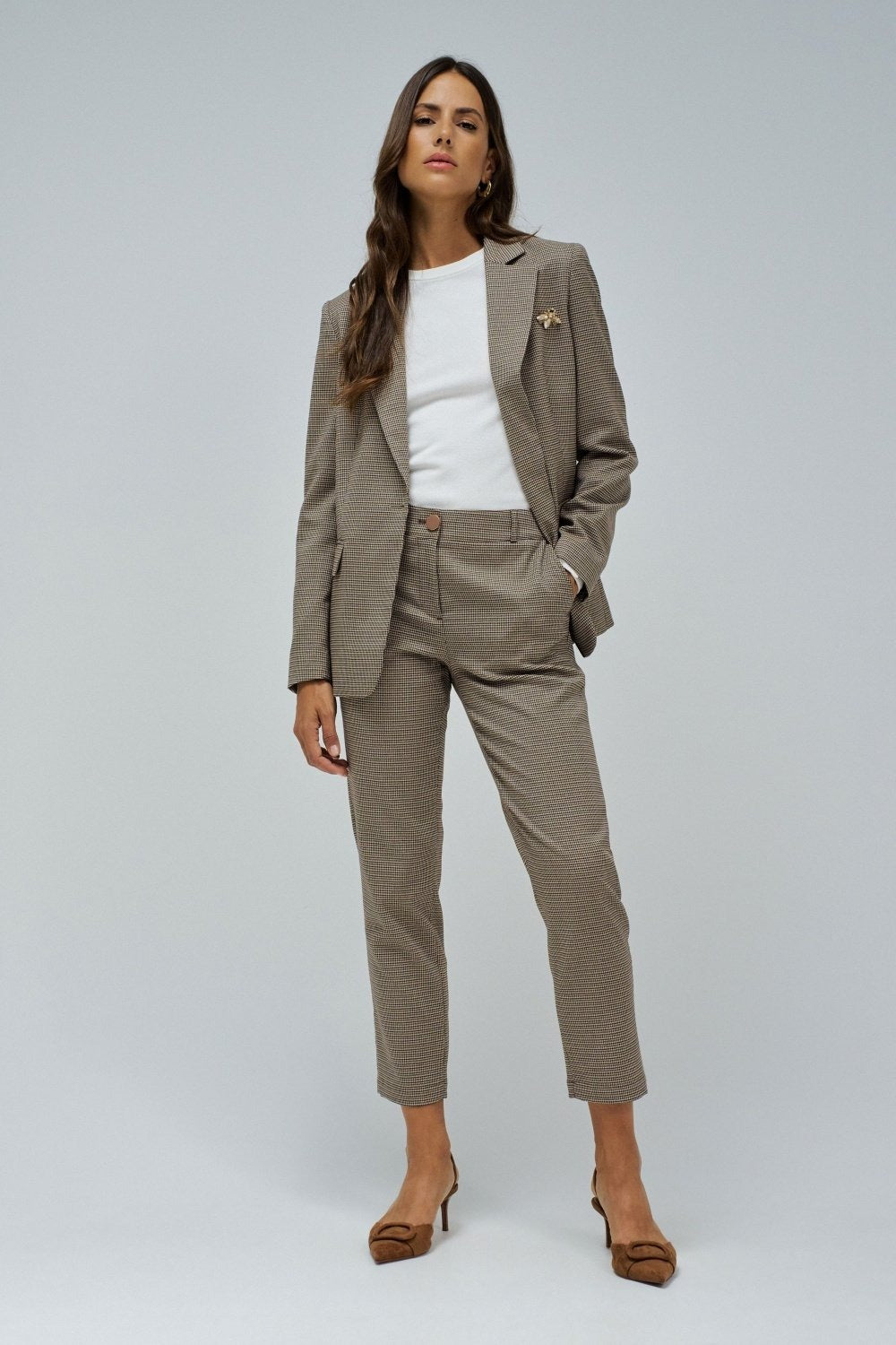 Slim Fit Suit Blazer in Medium Brown Vestes Salsa Jeans