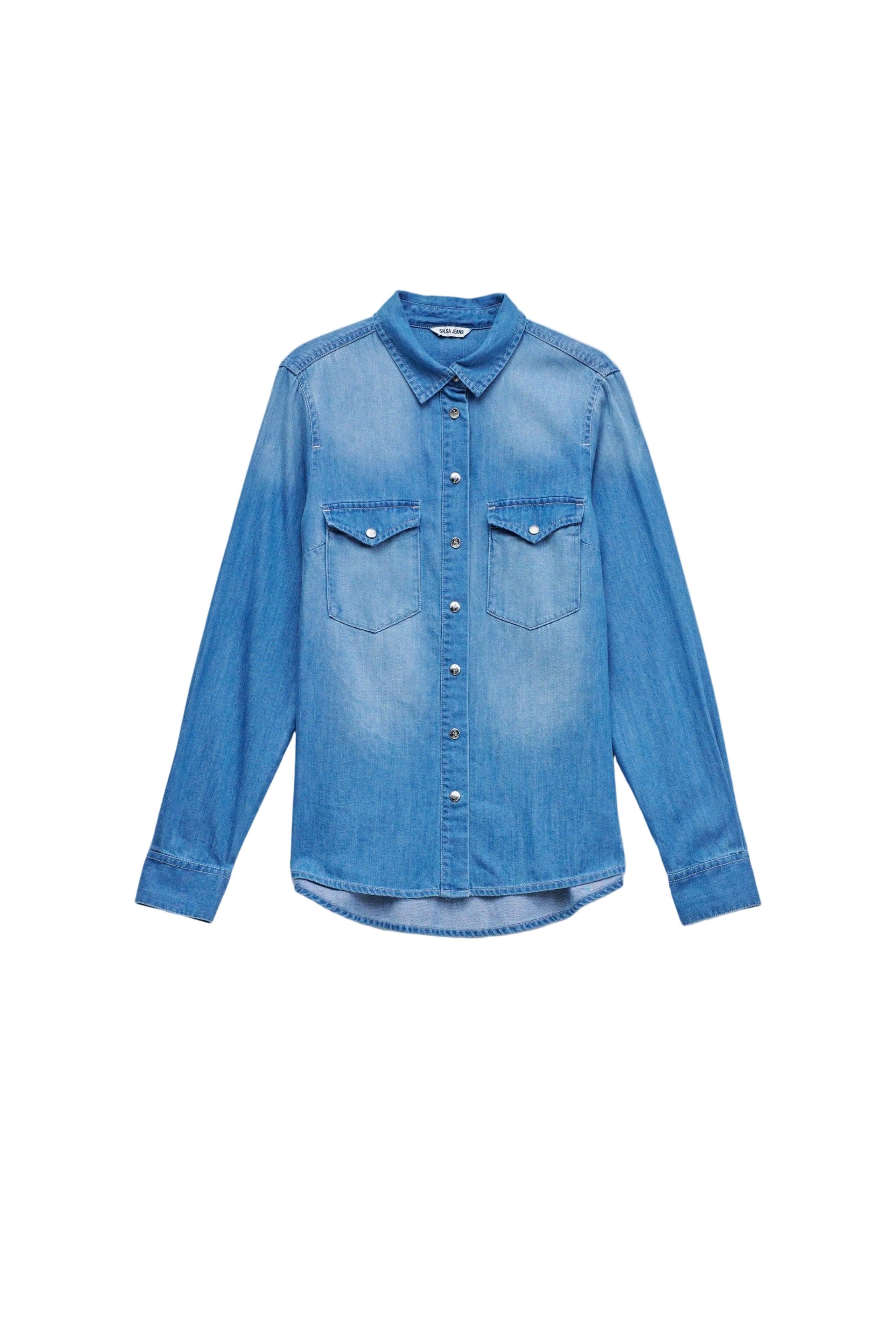 Denim Shirt W/ Front Pockets in Medium Wash Chemises Salsa Jeans