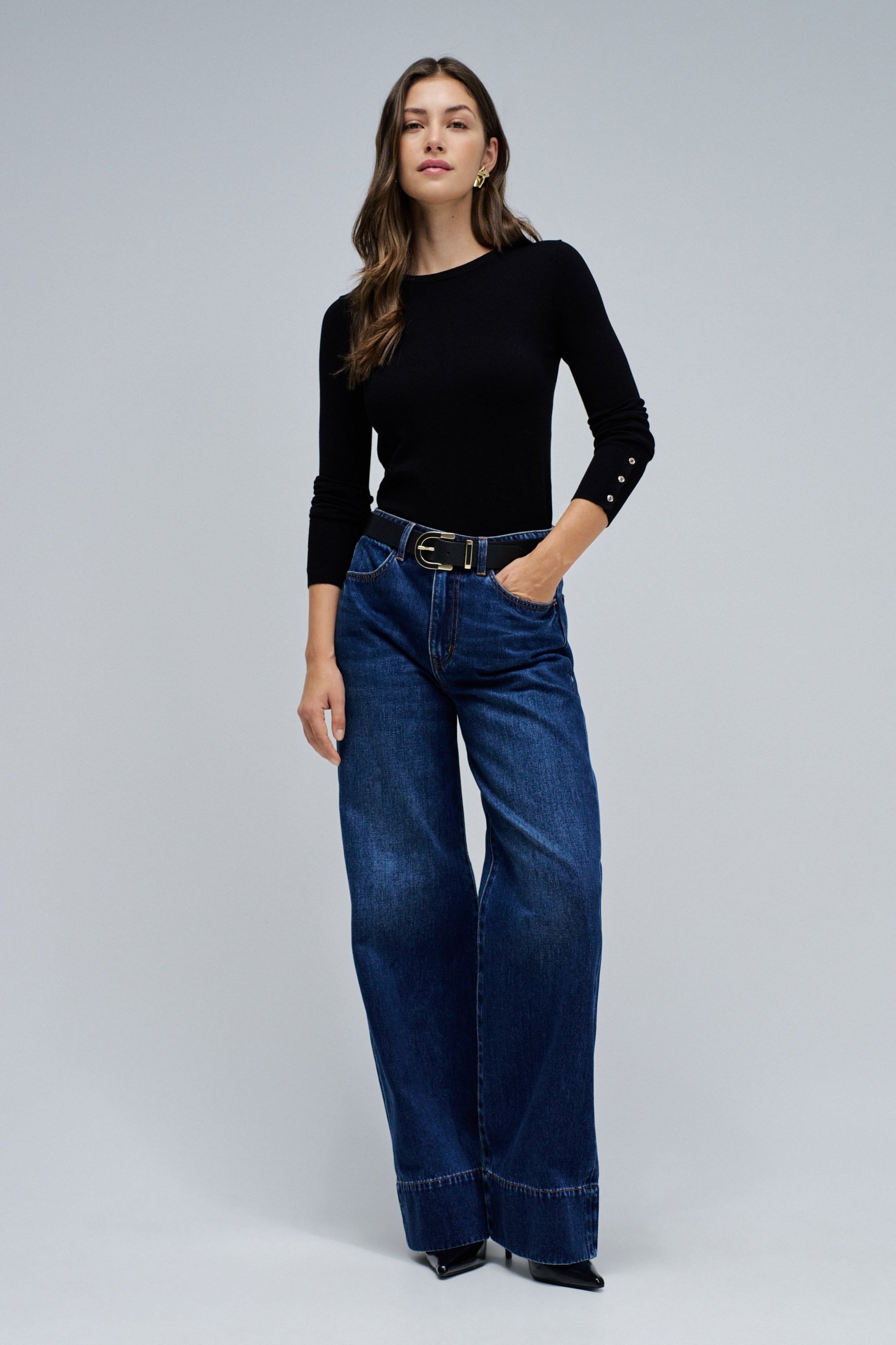 Basic manches longues en noir Pull Salsa Jeans