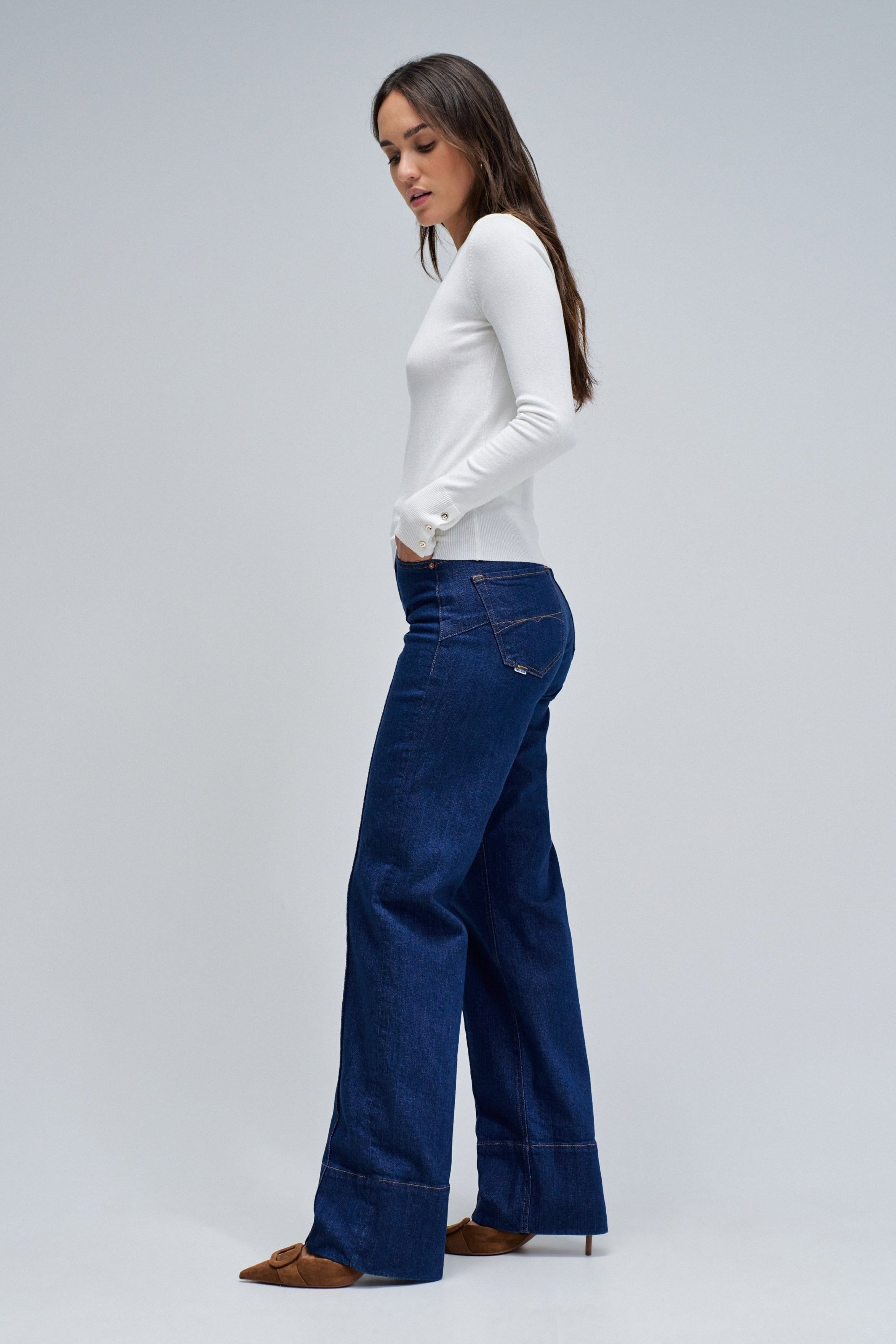 Basic manches longues en Light Pearl Pull Salsa Jeans
