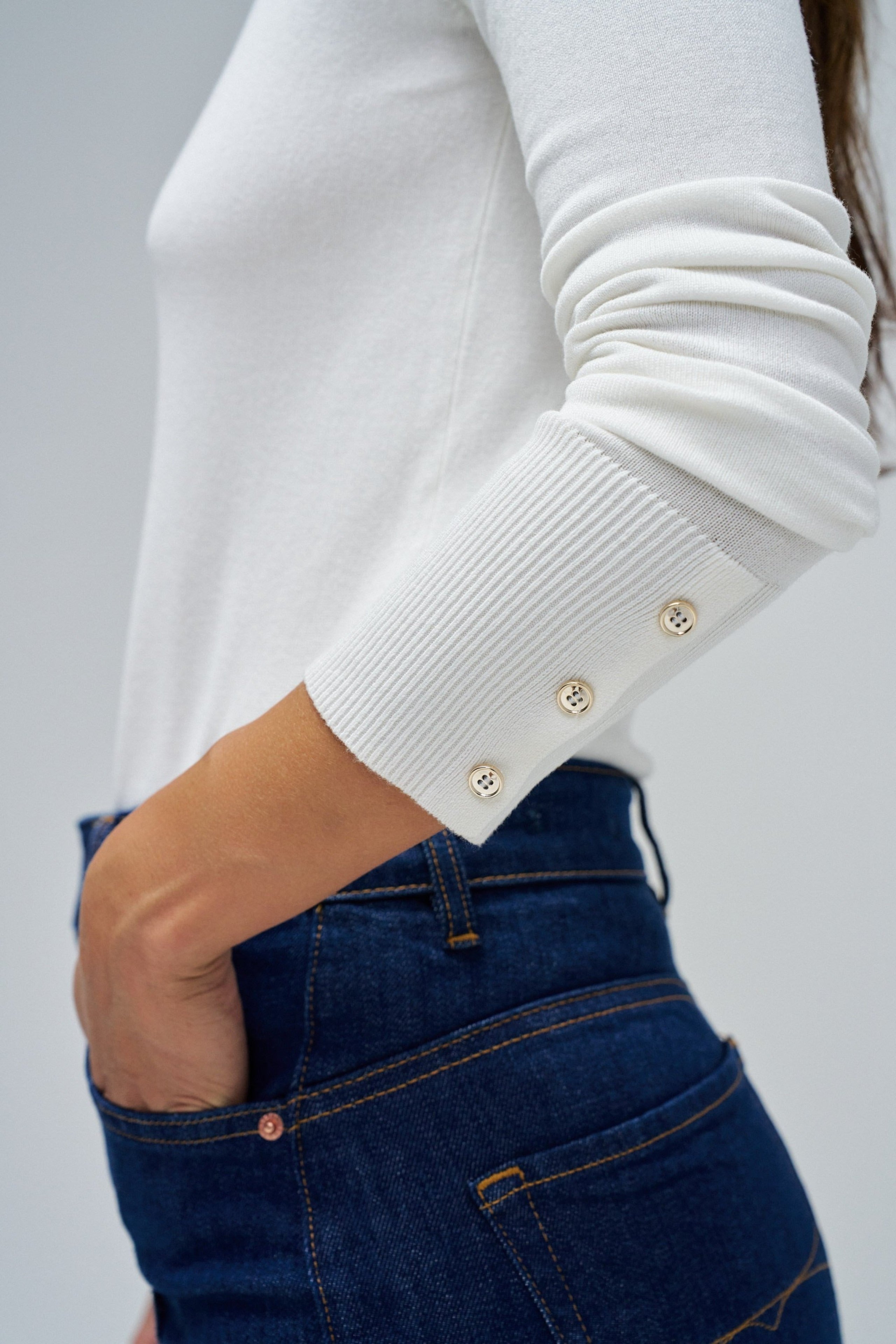 Basic manches longues en Light Pearl Pull Salsa Jeans