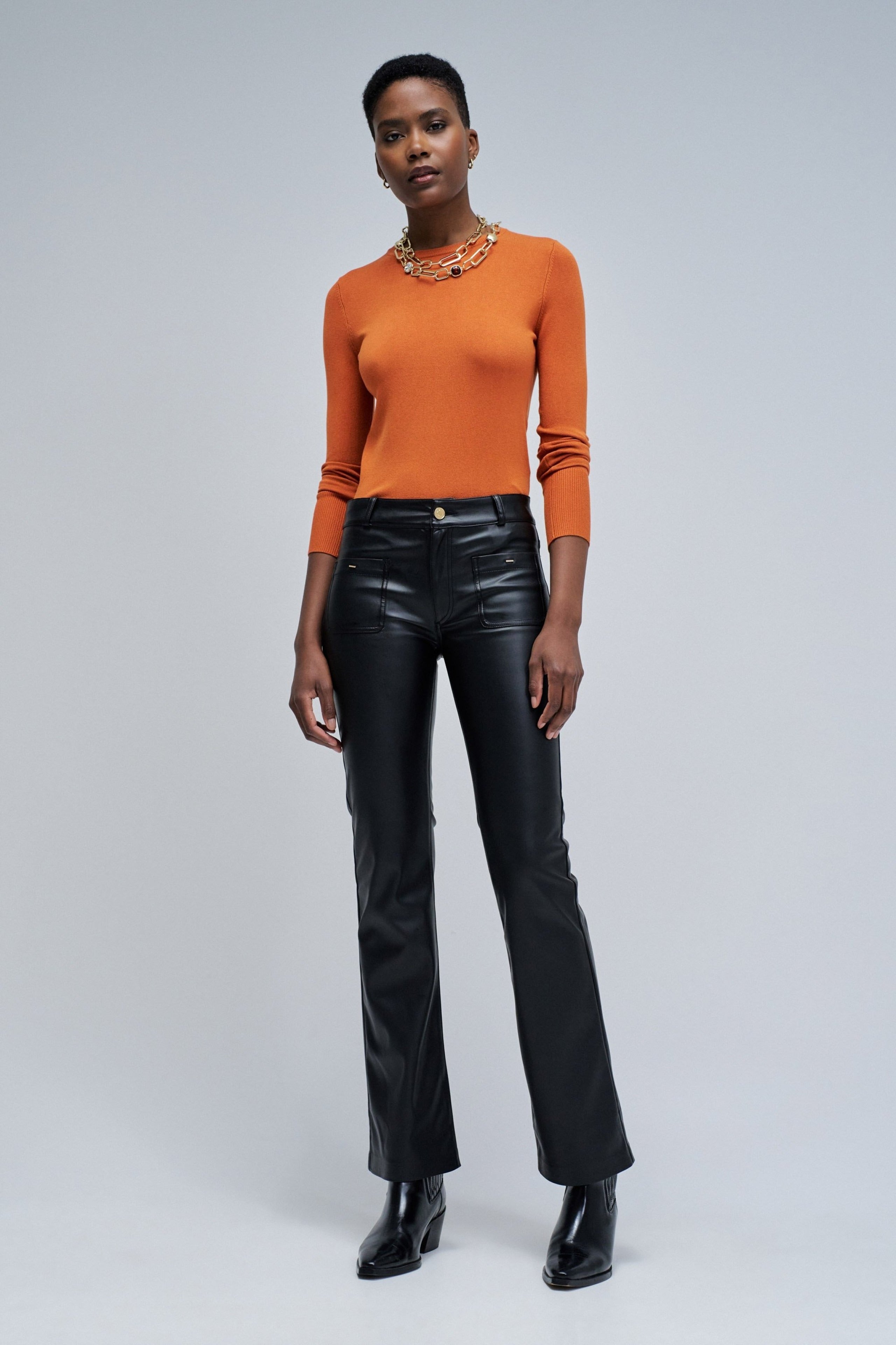 Basic Long Sleeve en orange moyen Pull Salsa Jeans