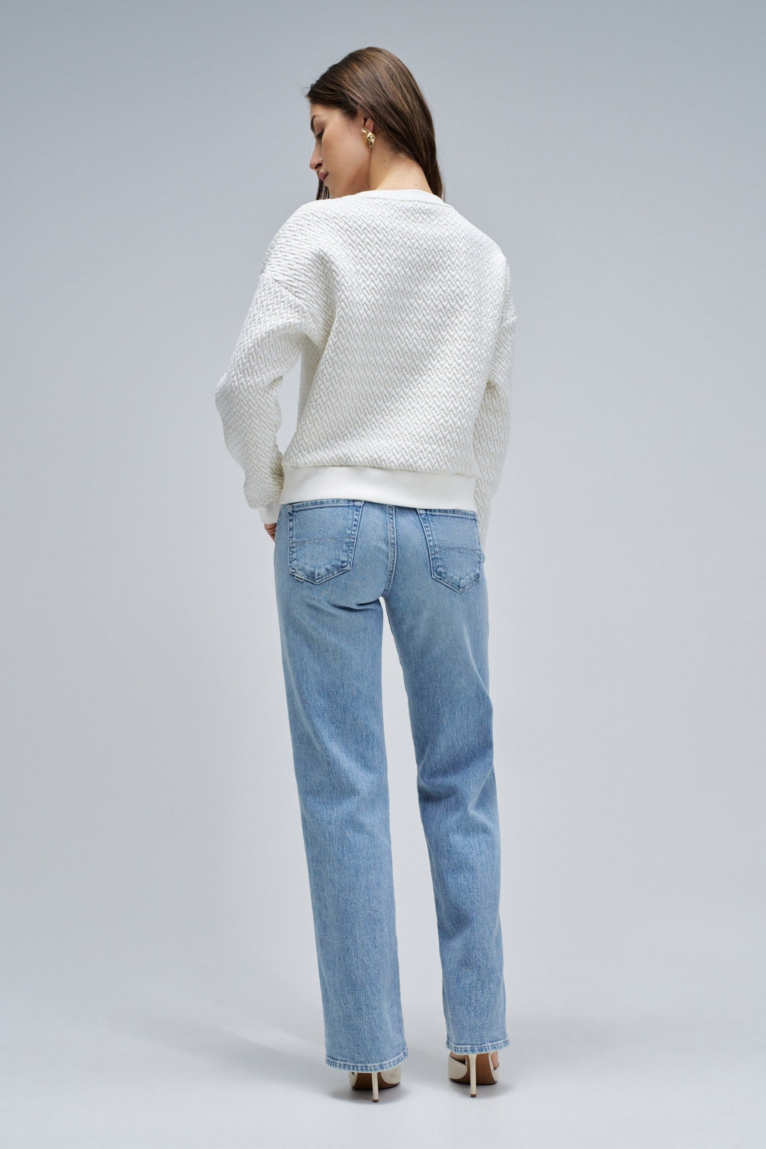 Sweat-shirt Lurex Jacquard en perle légère V2