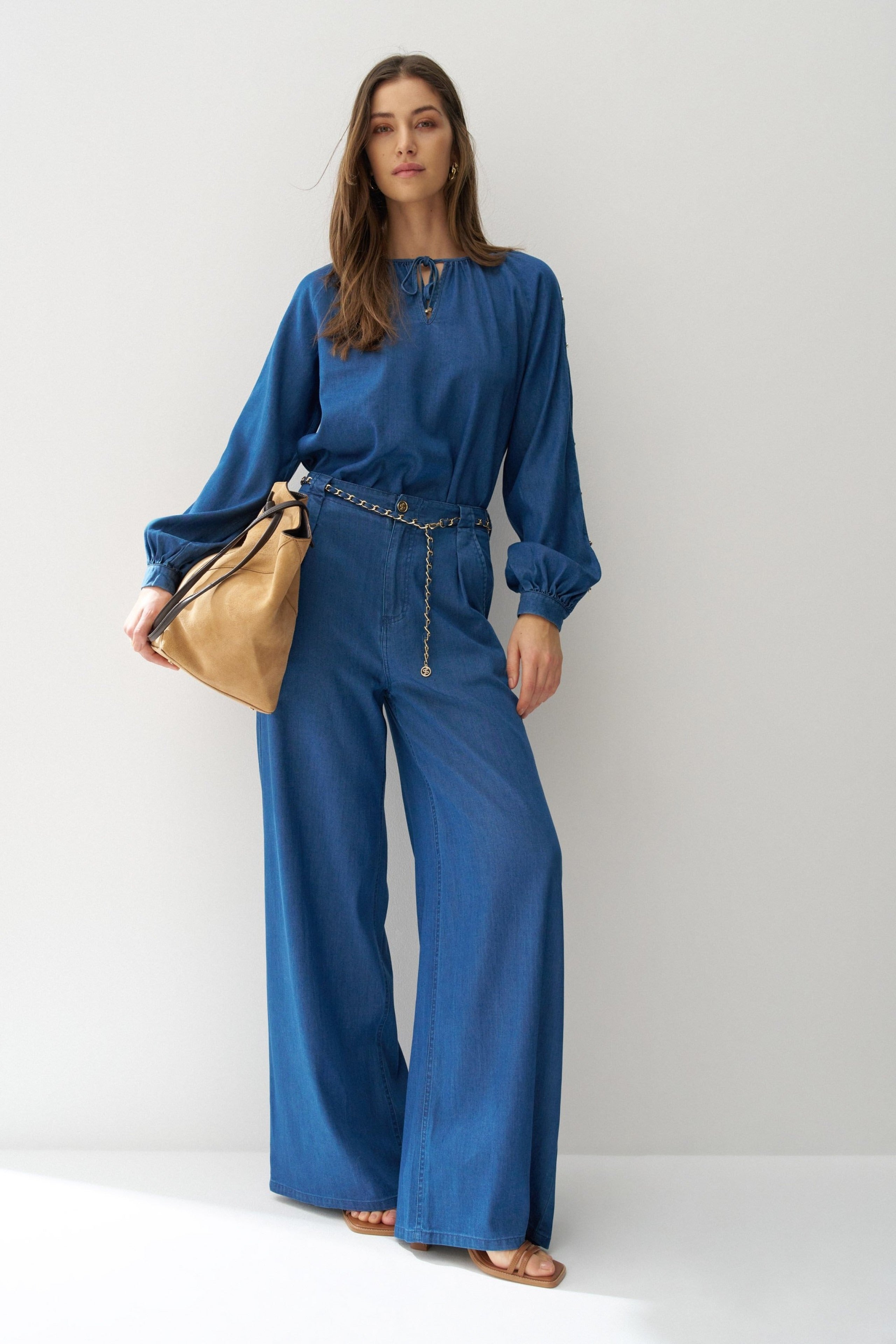 Ceinture chino à chaînes, délavage foncé