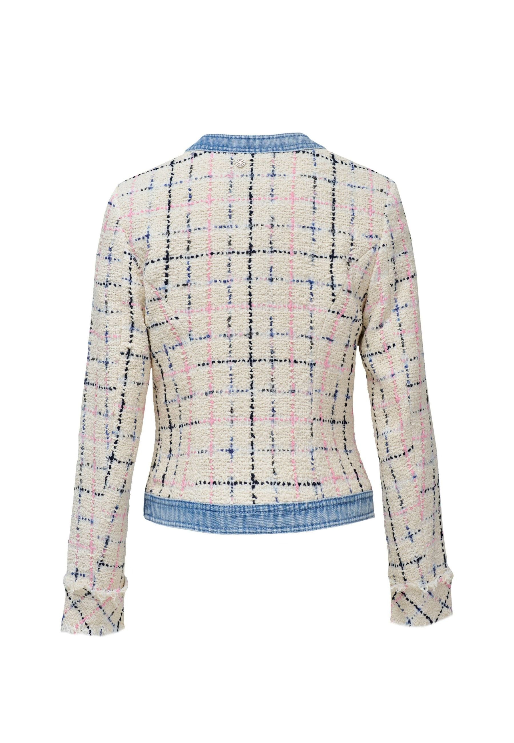 Veste en tweed style Chanel, beige clair V2