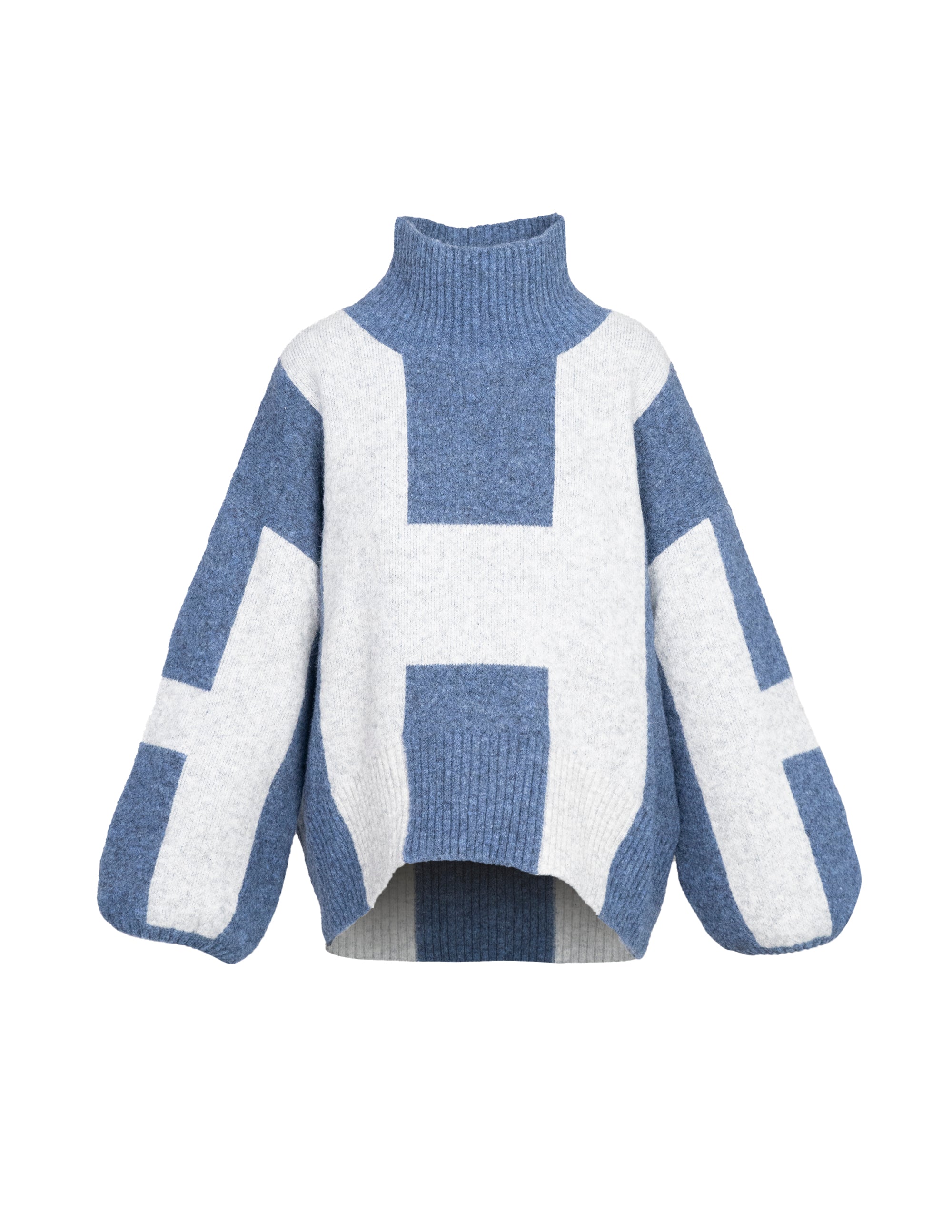 ISA Sweater in Blue/grey melange Pull Hést   