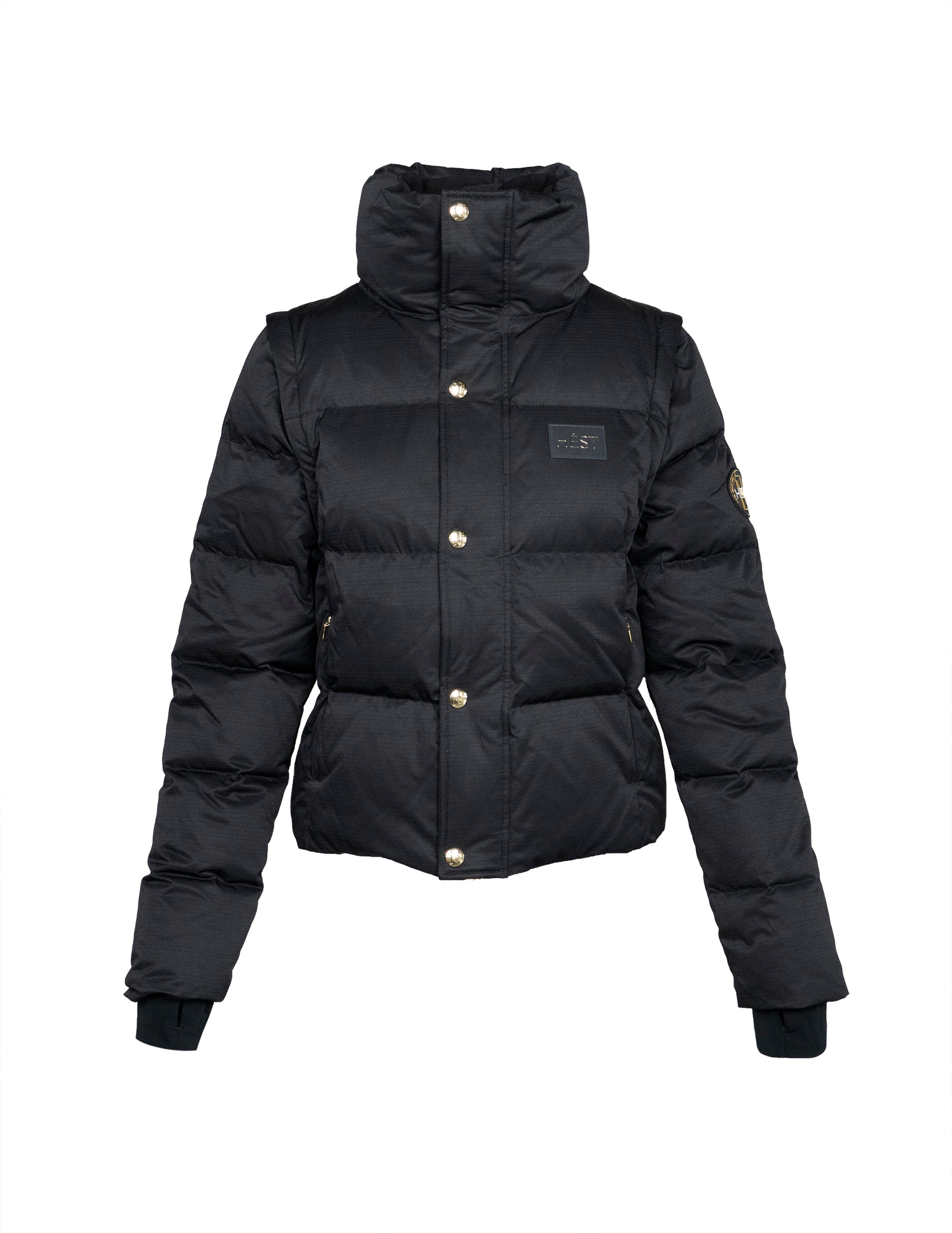 EDDA 2in1 Down Jacket/ Vest in Black Vestes Hést   