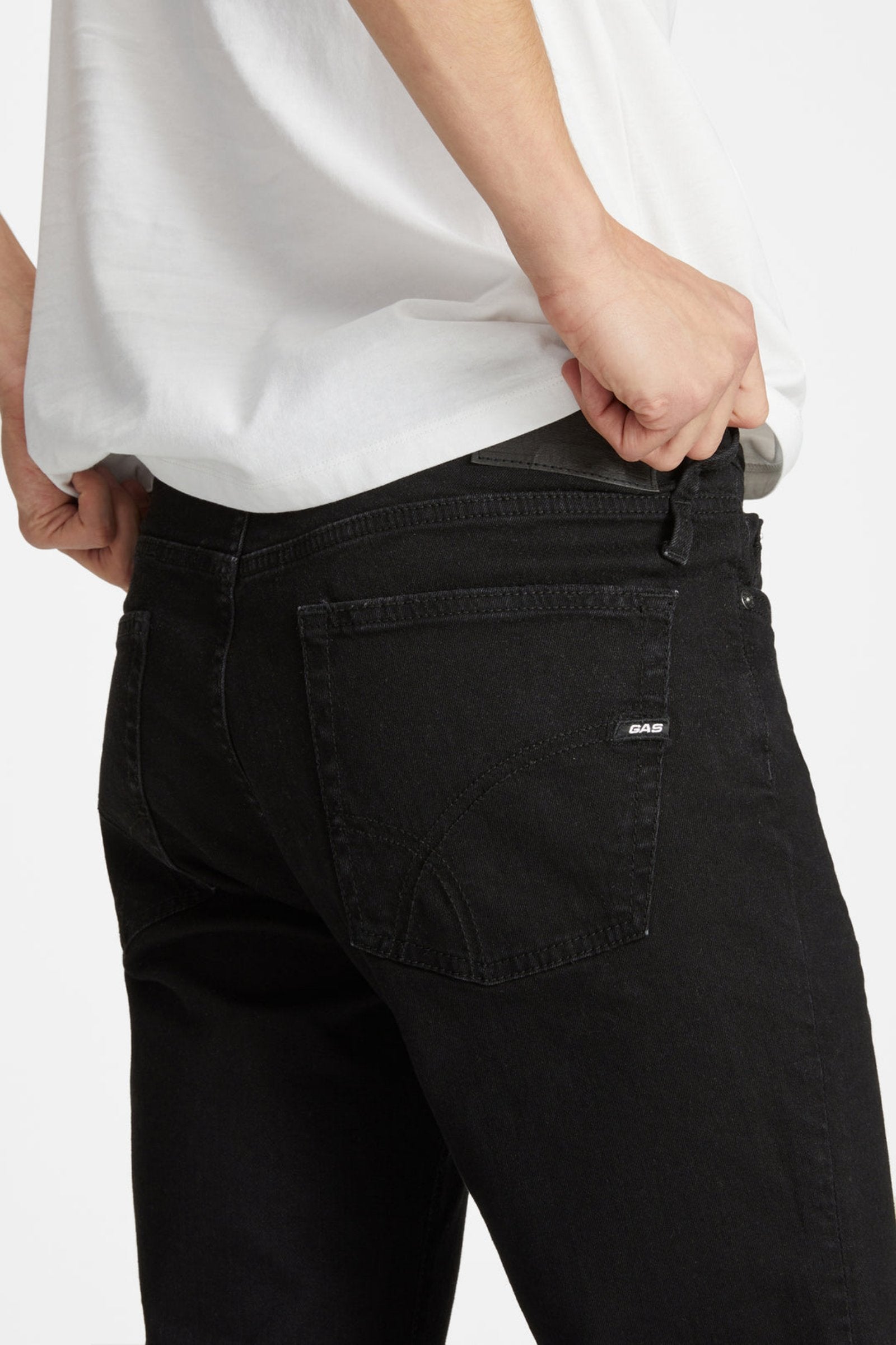 Albert Simple Rev 5 Pocket in 3D Blk Rinse Jeans GAS   