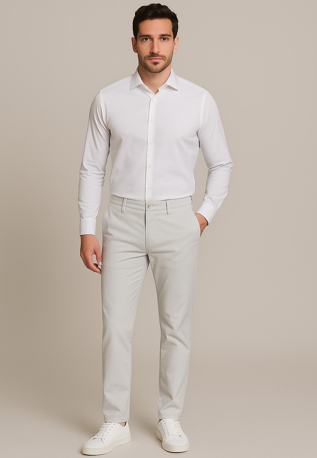 Pantalon BONO gris clair Pantalons Gardeur