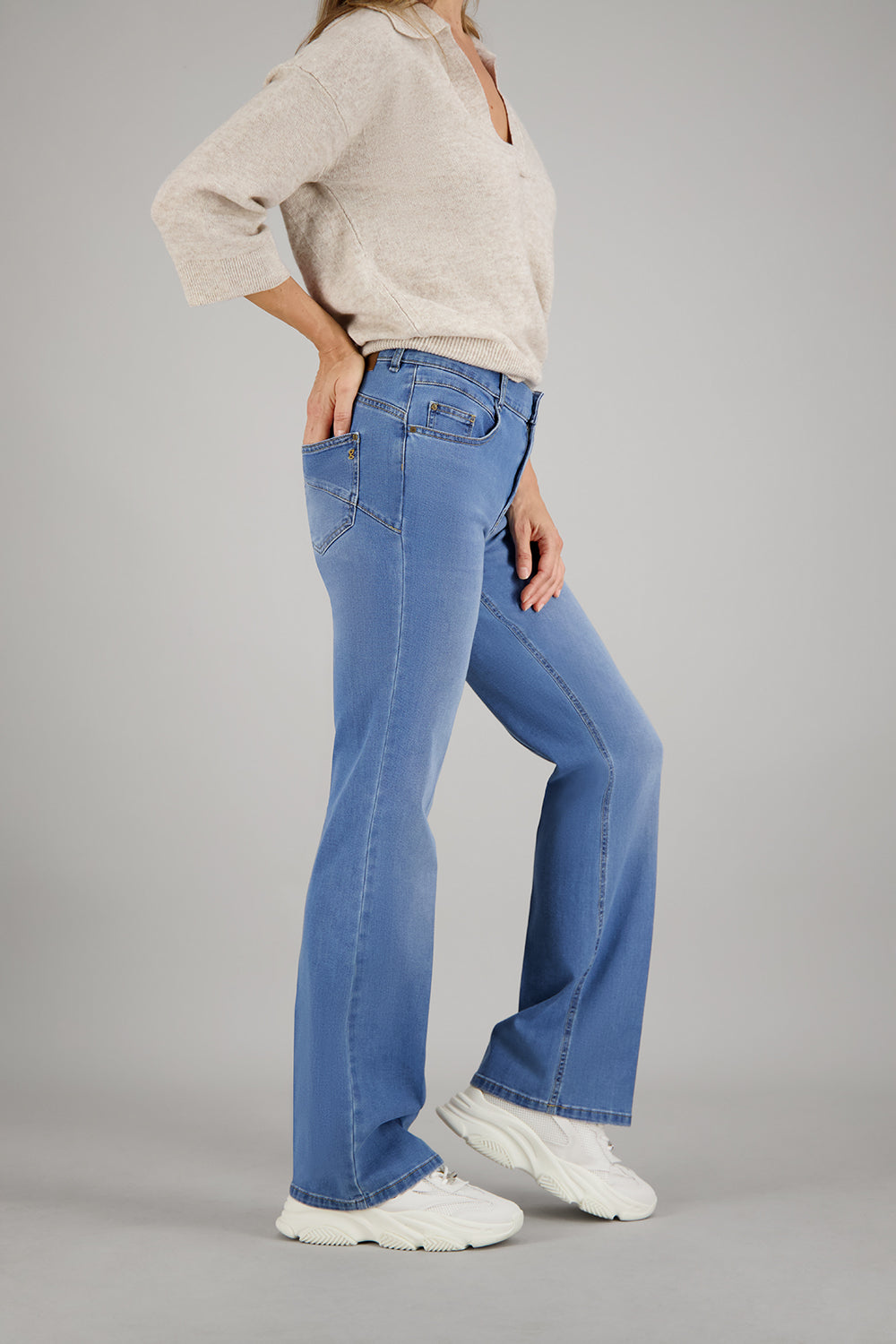 ZURI126 Jeans en stone used Jeans Gardeur
