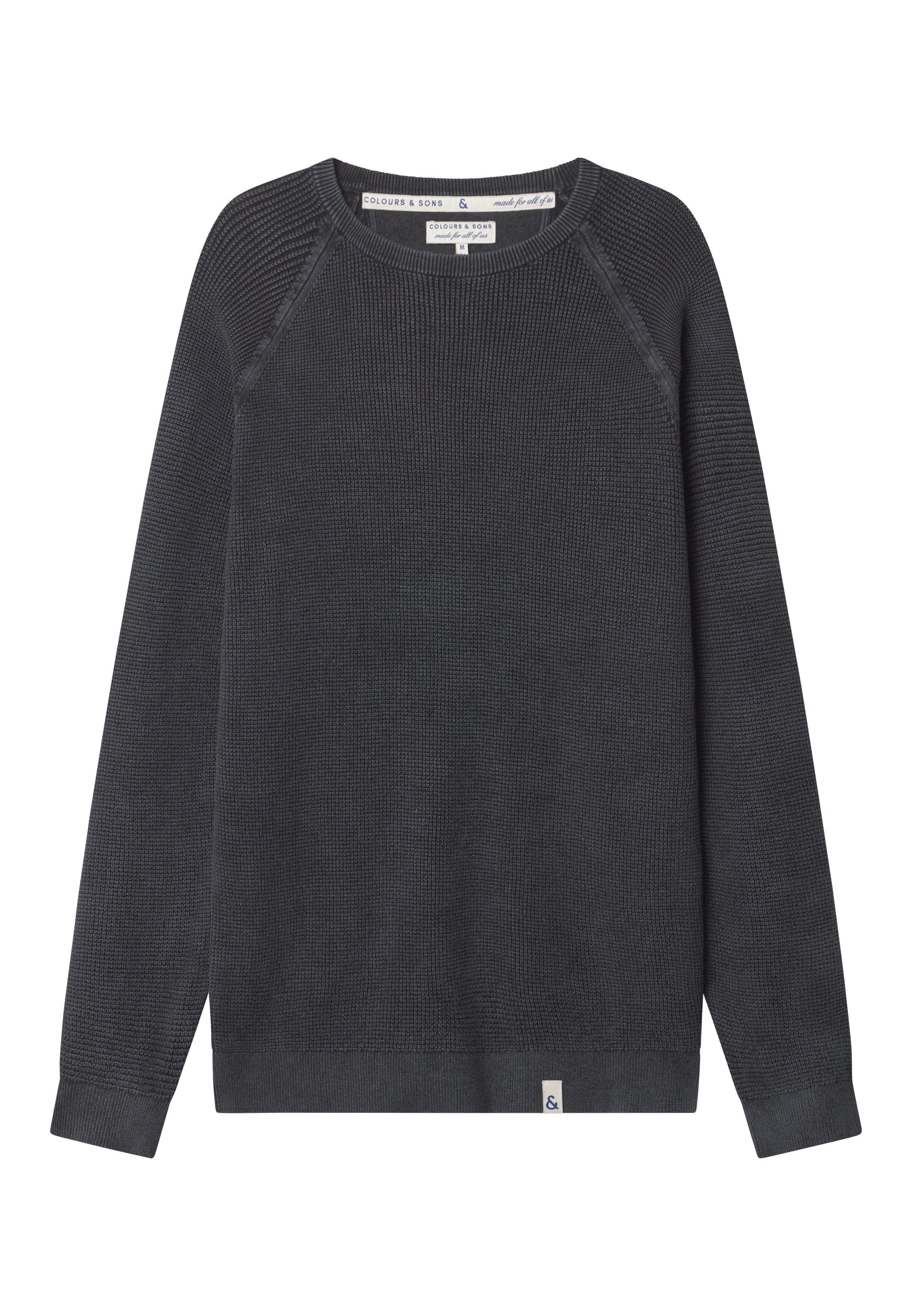 Roundneck Washed in Anthracite Pull-over Colours and Sons   