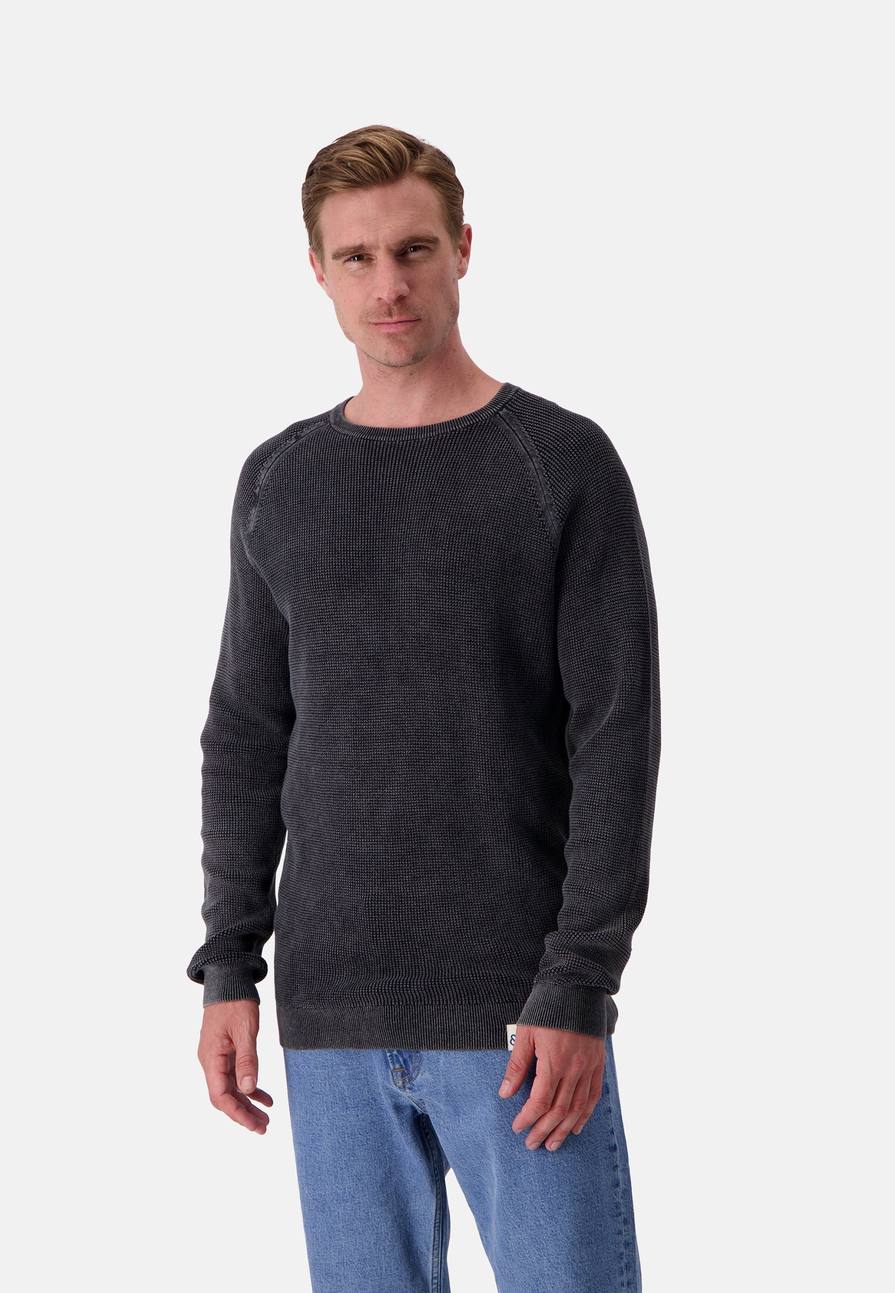 Roundneck Washed in Anthracite Pull-over Colours and Sons   