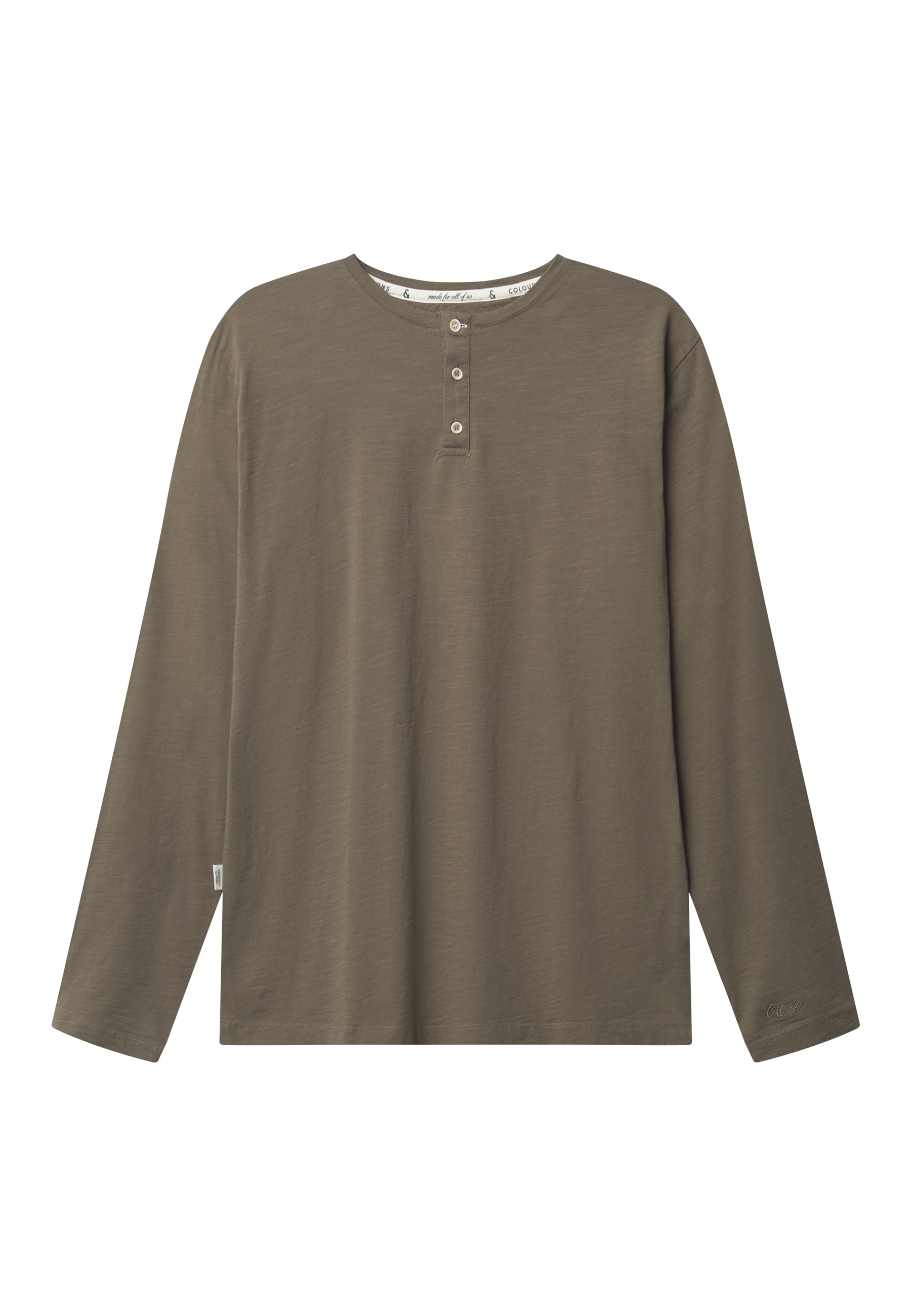 Henley - Slub en olive T-shirts Colours and Sons   