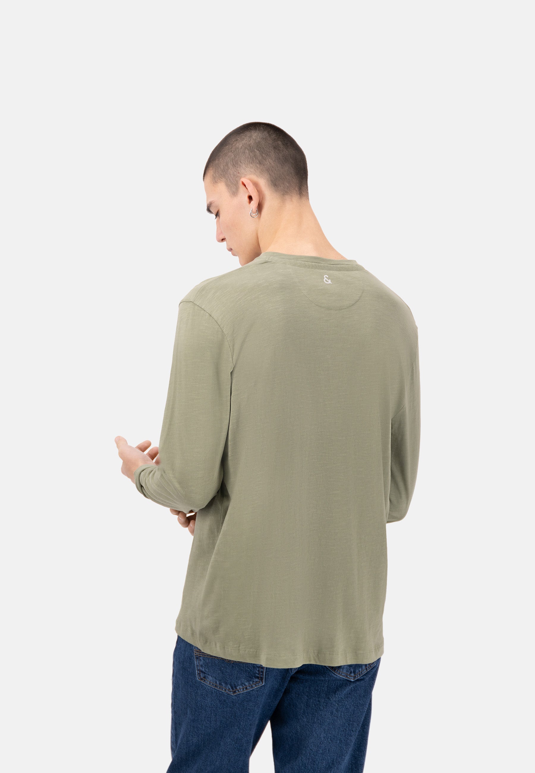 Henley - Slub en olive T-shirts Colours and Sons   