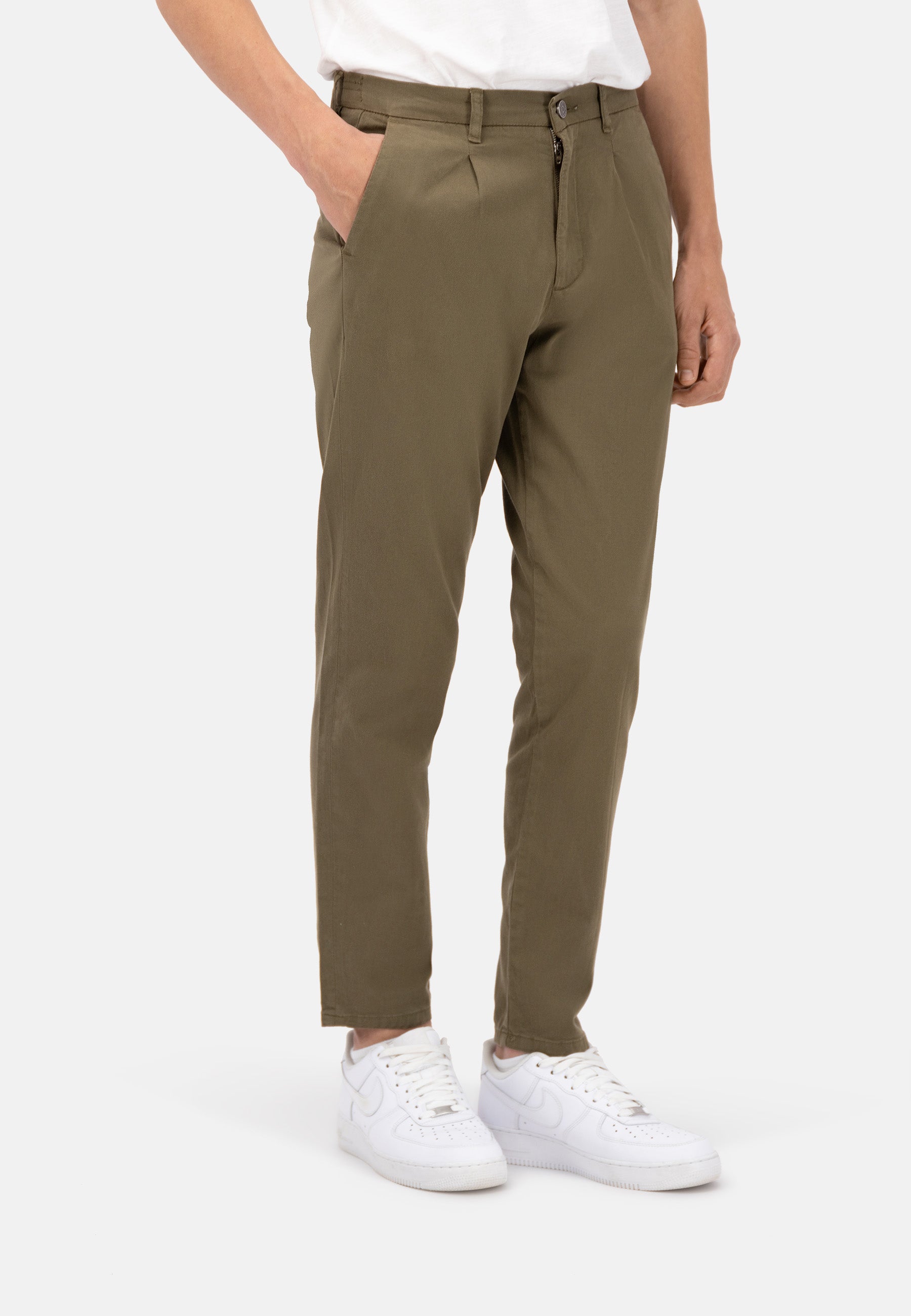 Pants-Cropped Chino en Olive Pantalon Colours and Sons   