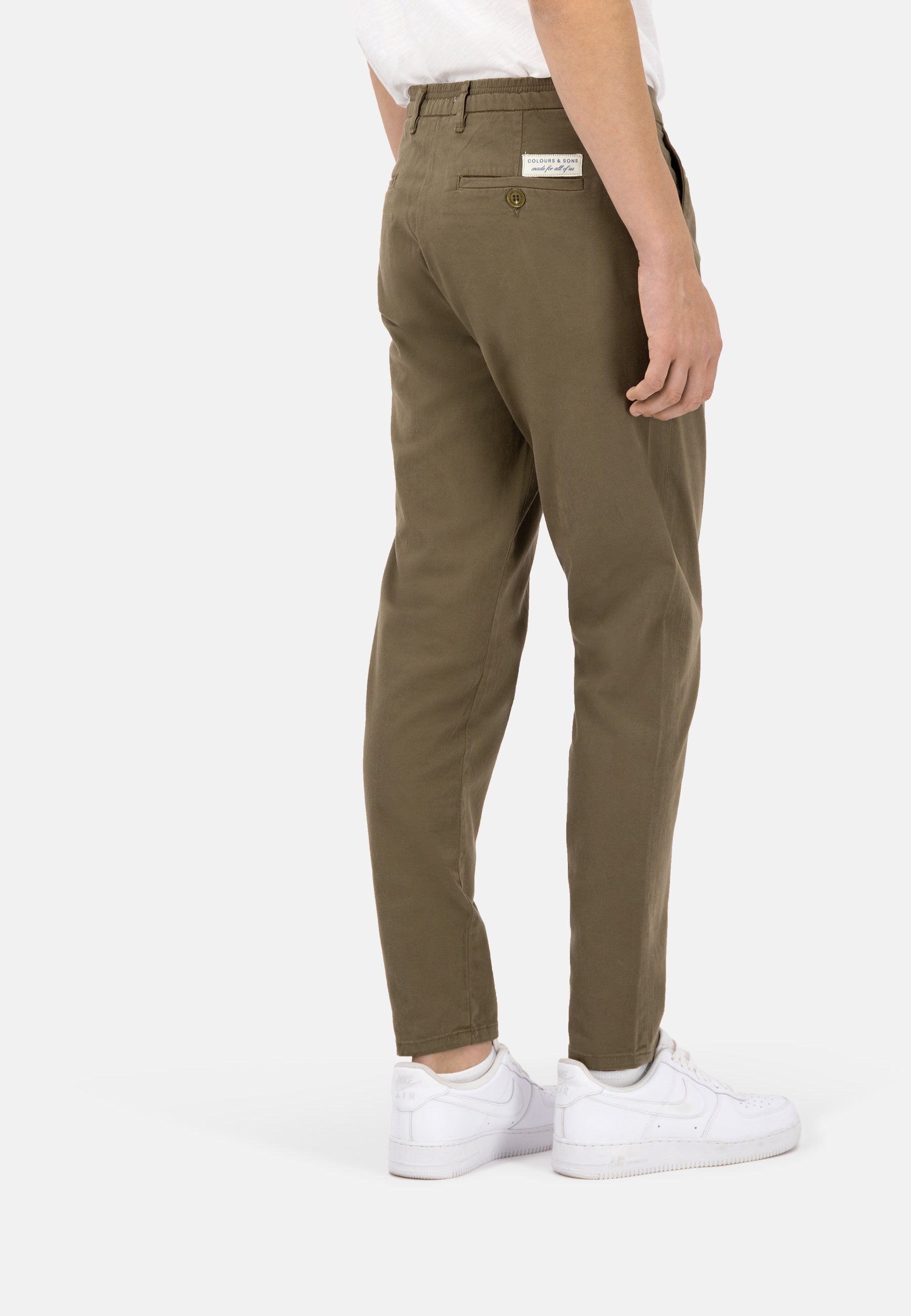 Pants-Cropped Chino en Olive Pantalon Colours and Sons   