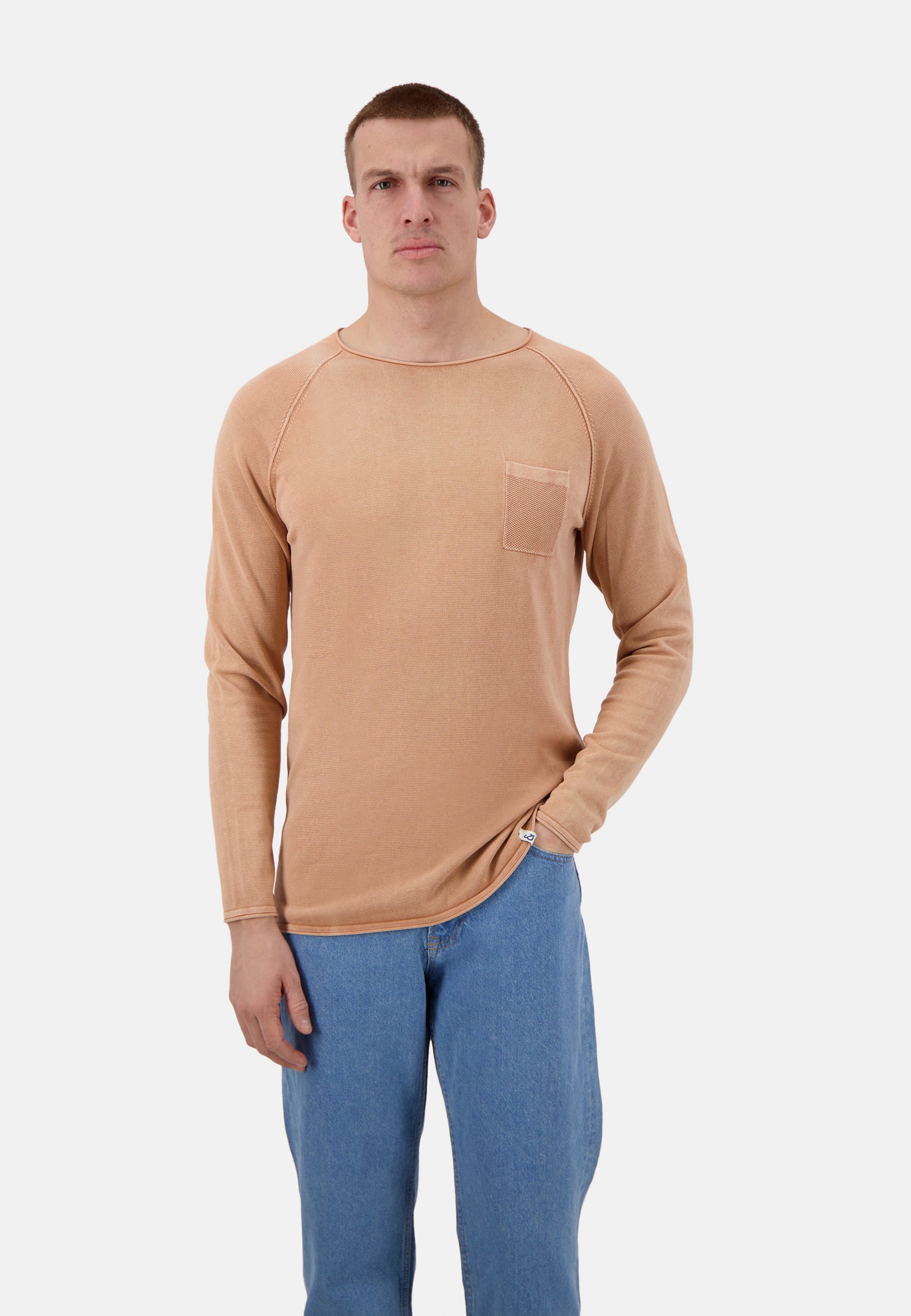 Roundneck - Pull teint en pêche Colours and Sons   