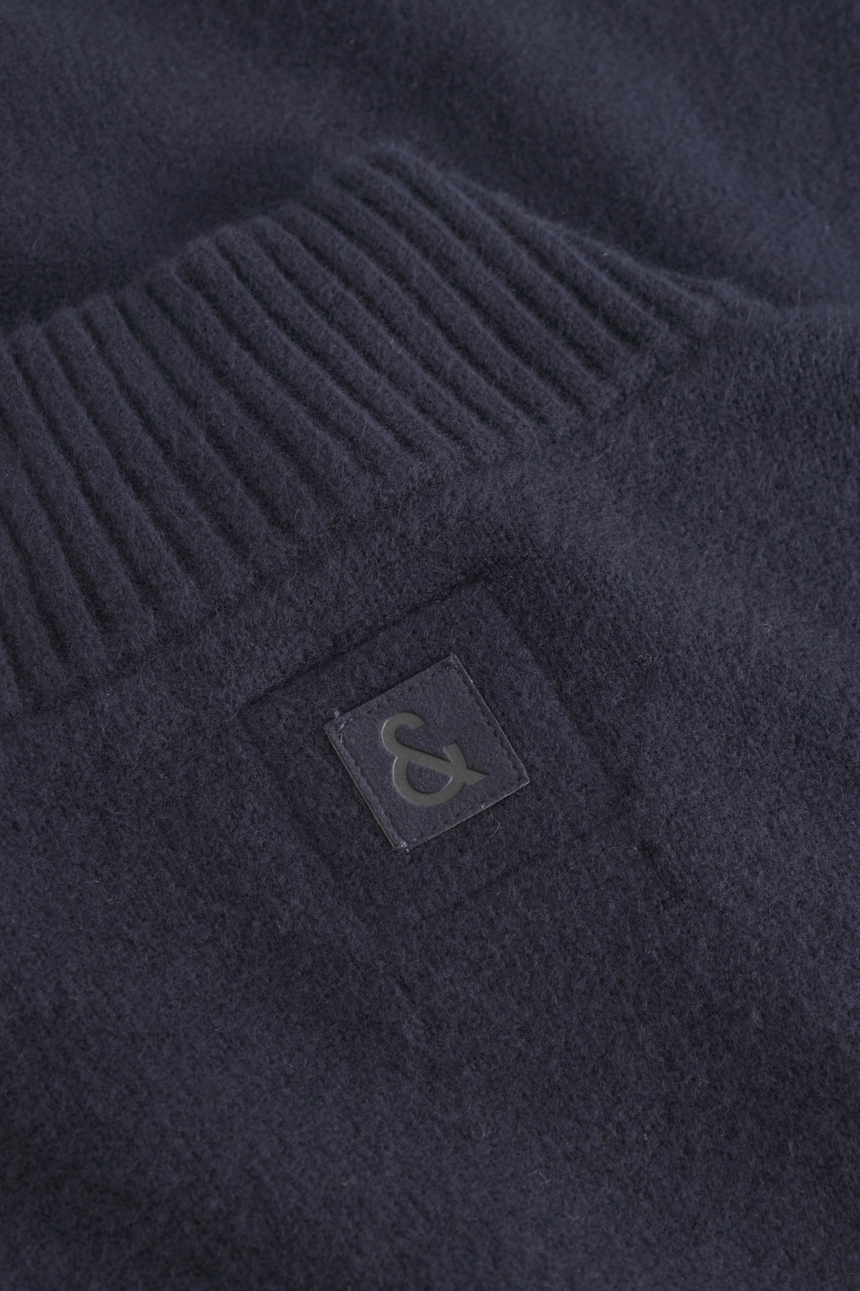 Pull-over Mock-Zip Woolen Touch in Navy Colours and Sons   