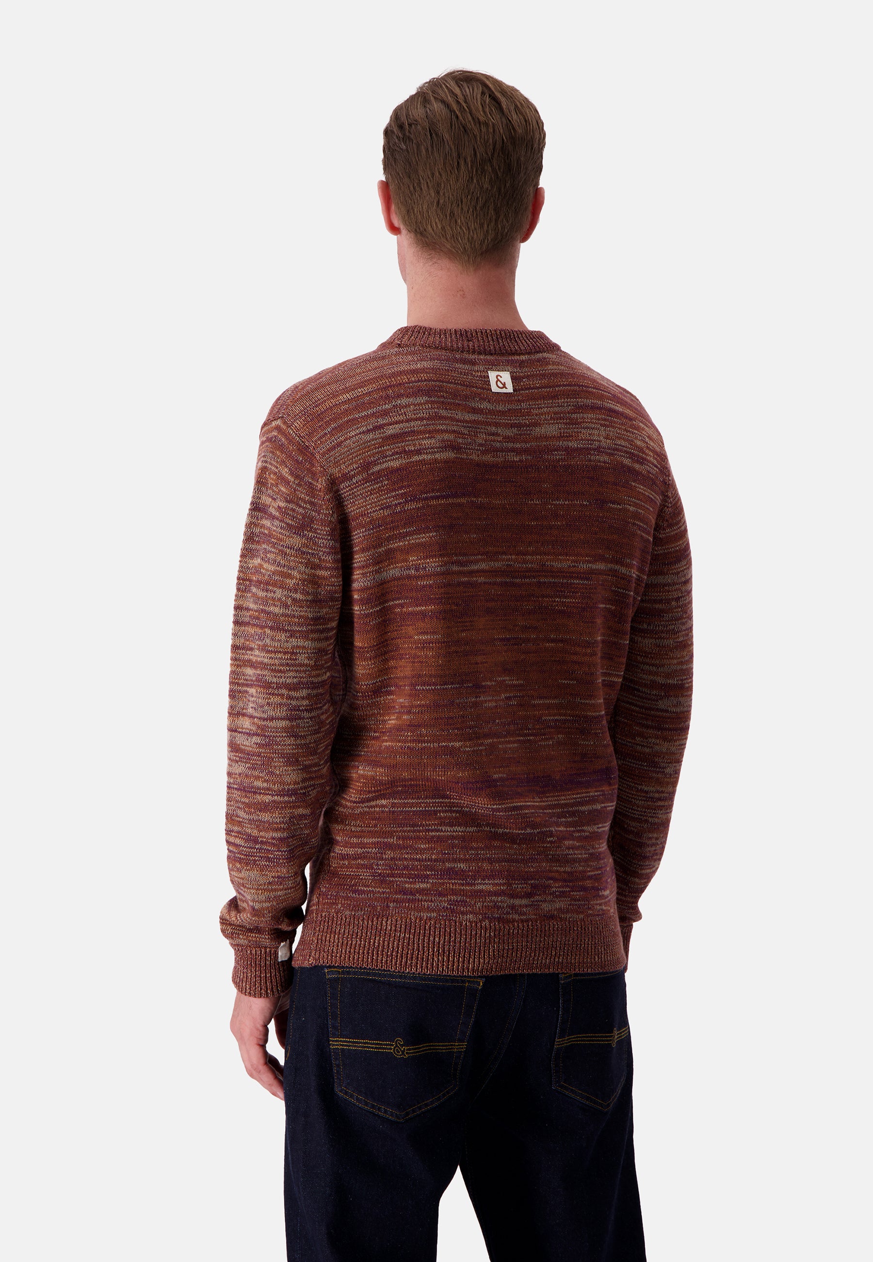 Roundneck Mouliné en acajou Pull en mouliné Colours and Sons   