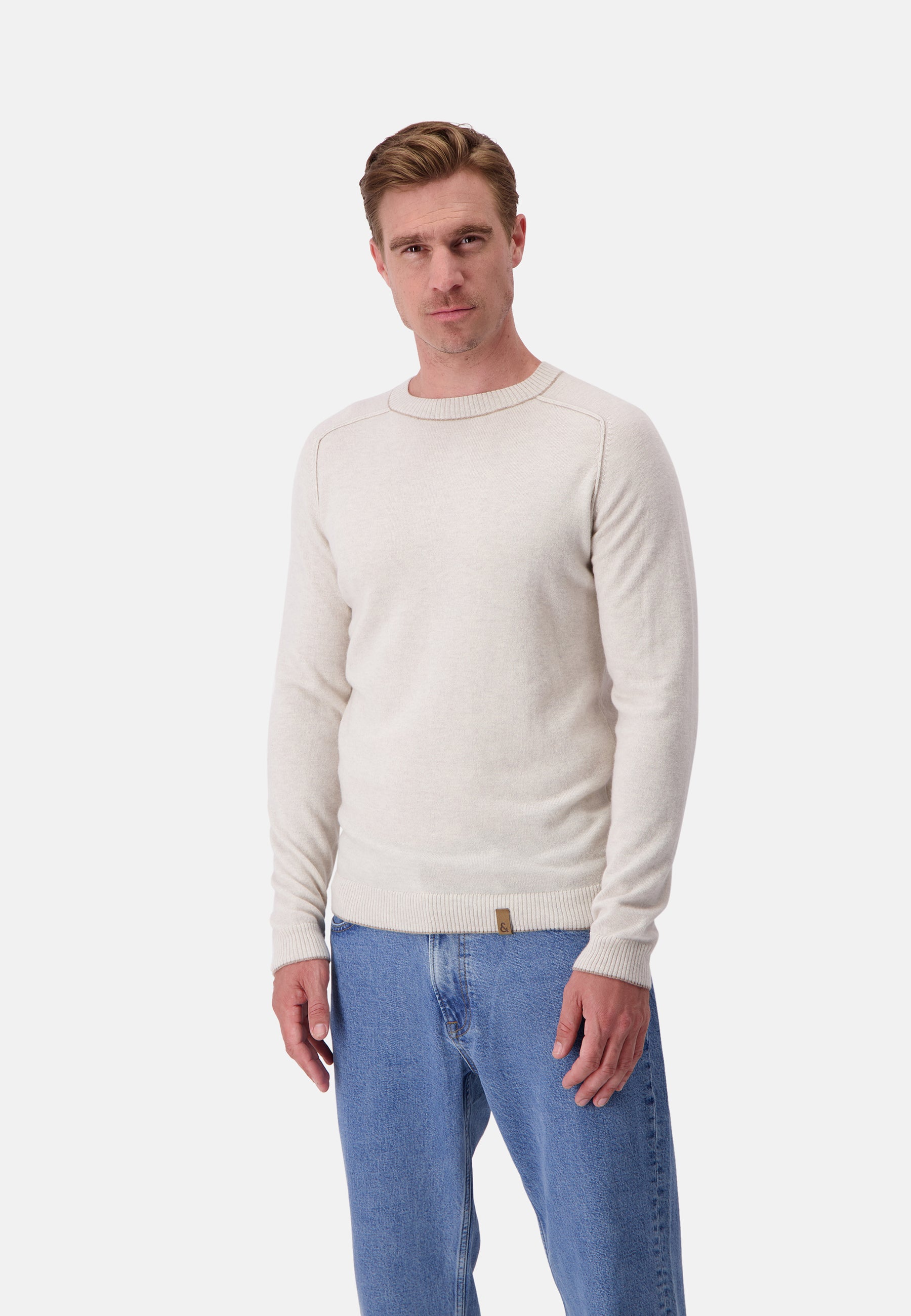 Roundneck Merino Blend in Offwhite Pullover Colours and Sons   