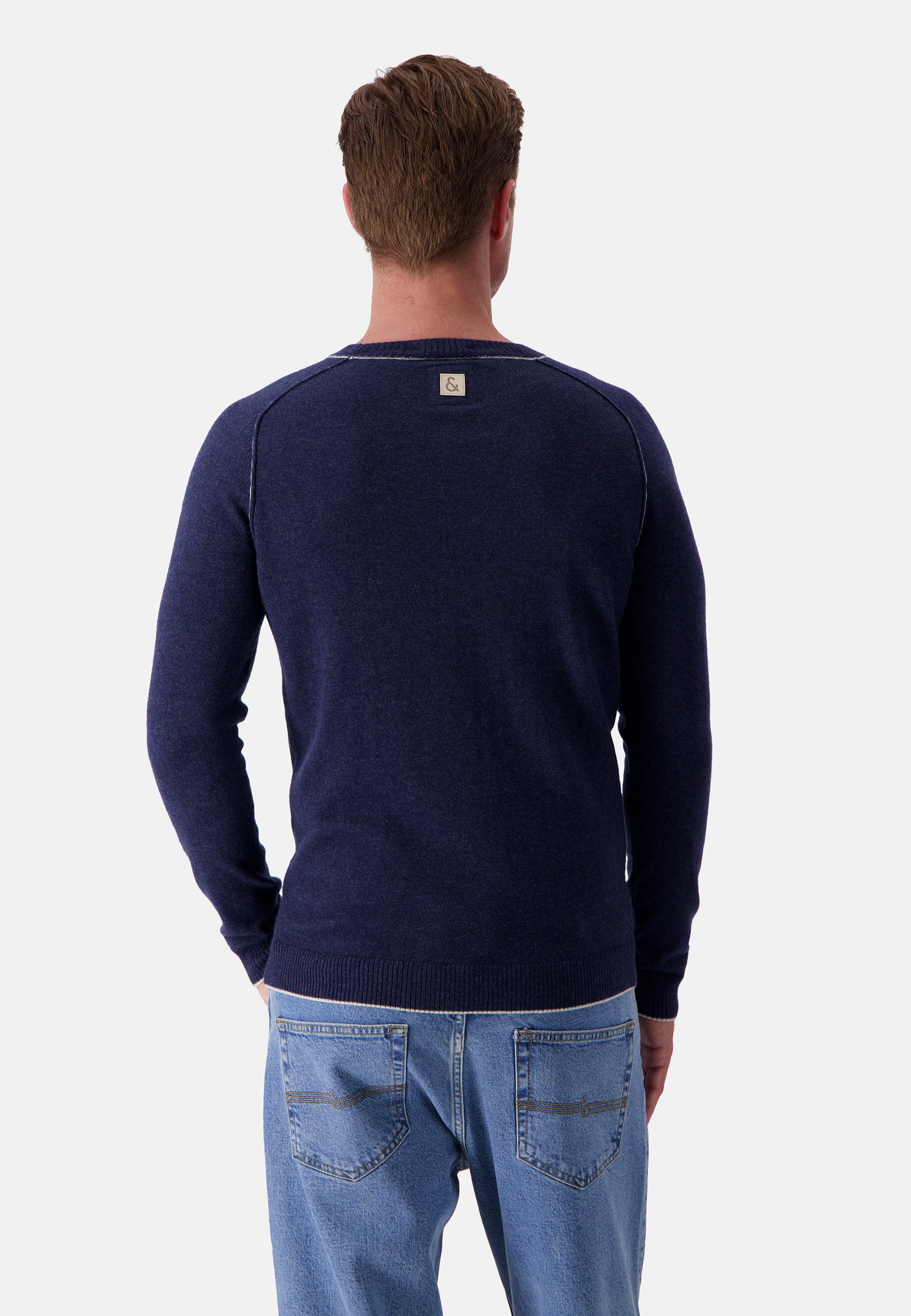 Roundneck Merino Blend in Navy Pullover Colours and Sons   