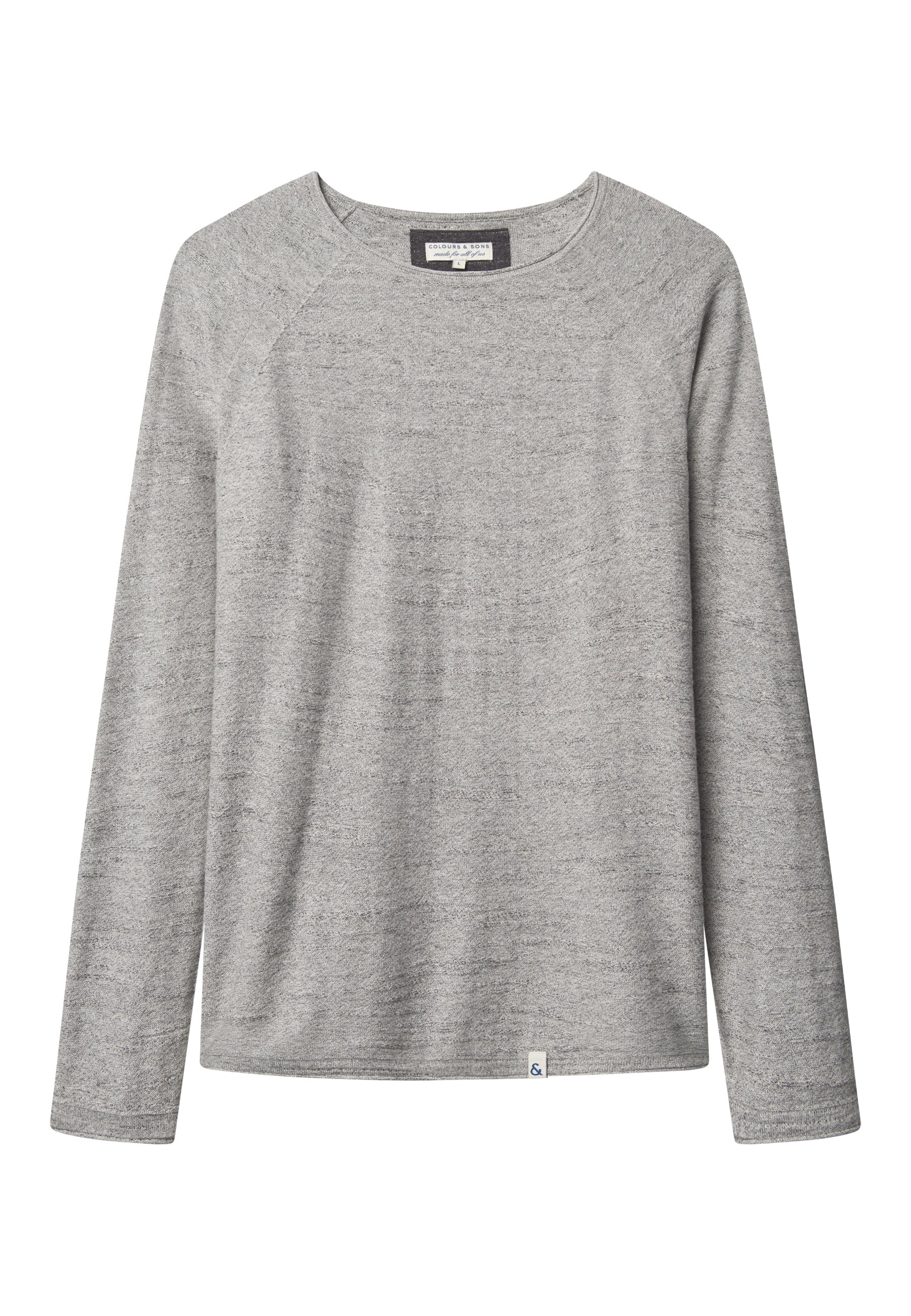 Pull Roundneck Slub en argent Colours and Sons   