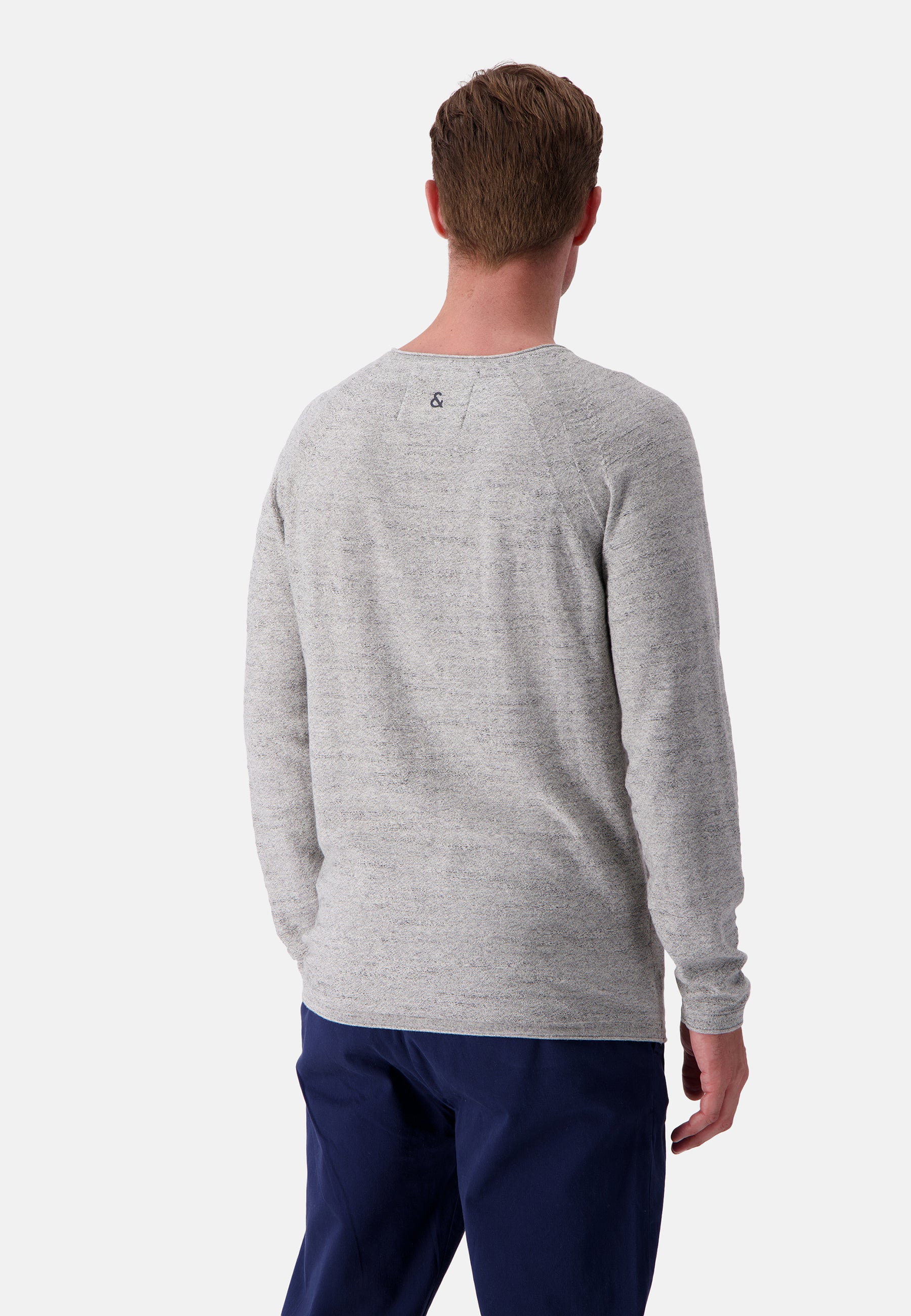 Pull Roundneck Slub en argent Colours and Sons   